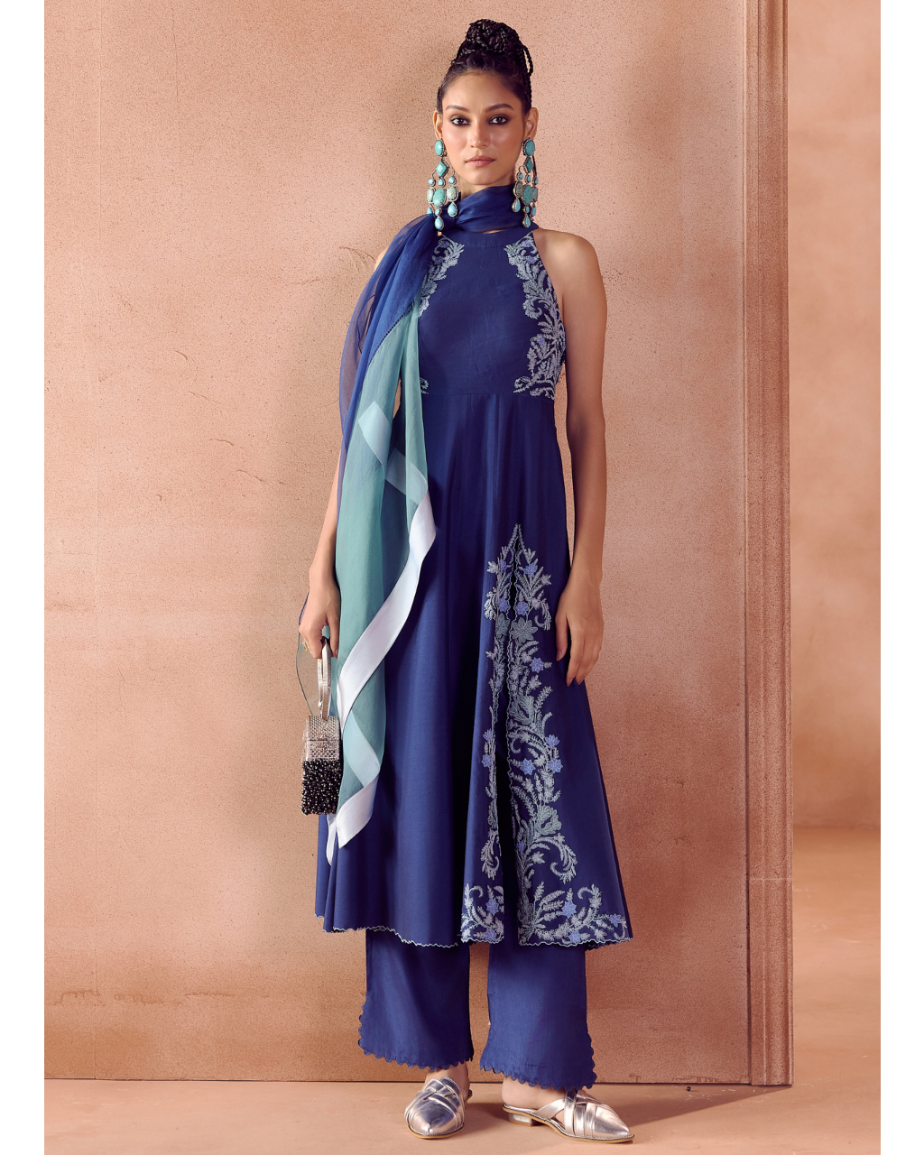 Blue Anarkali Set