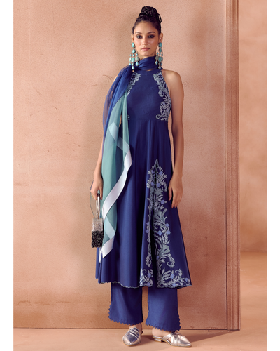 Blue Anarkali Set