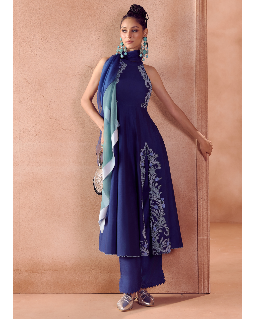 Blue Anarkali Set
