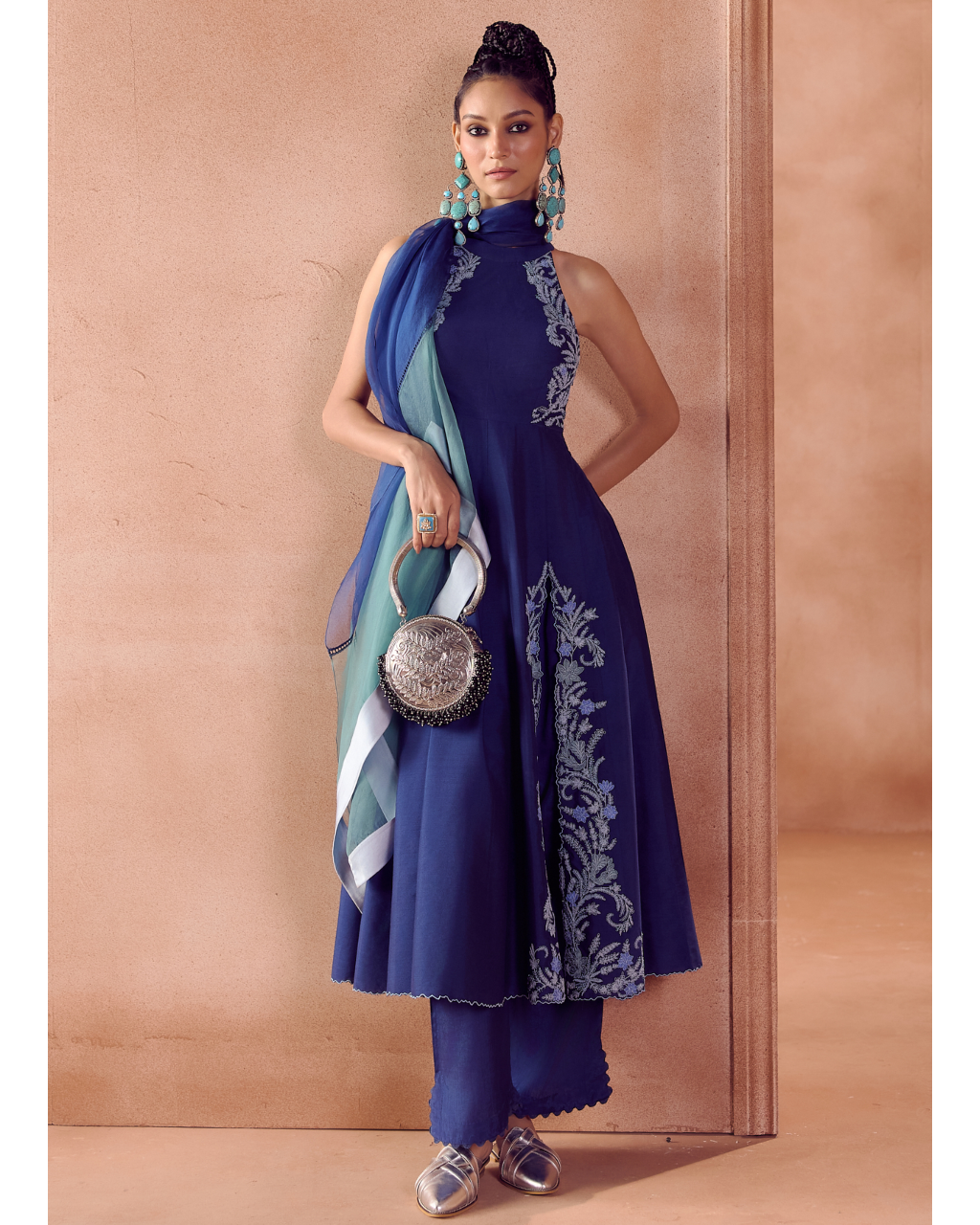 Blue Anarkali Set