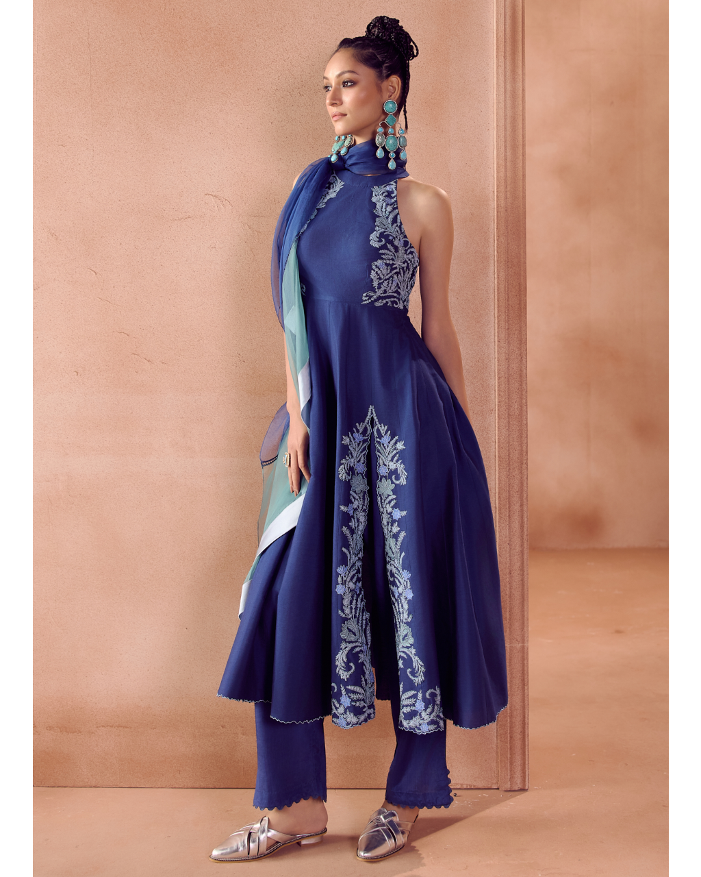 Blue Anarkali Set