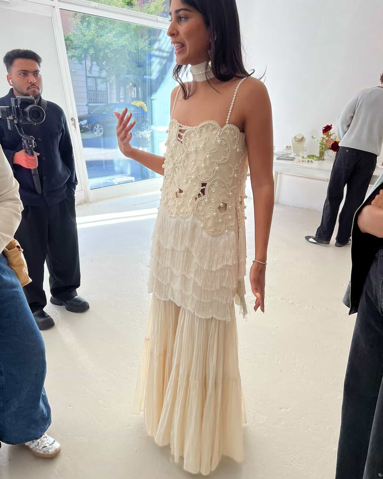 Foret Pearl Embroidered Tunic With Sharara And Style Dupatta