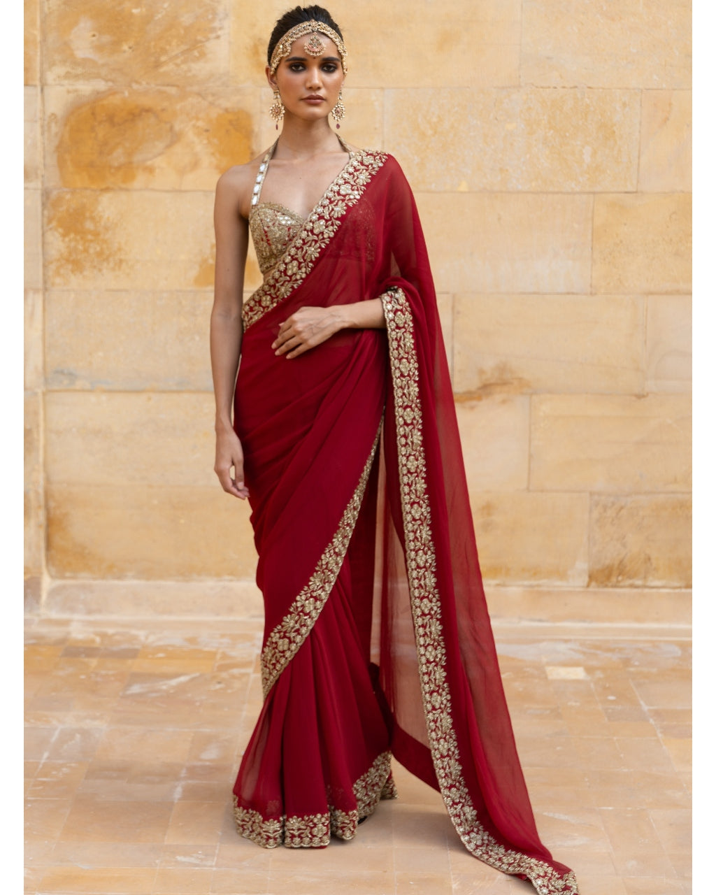 Classic Red Sari Set