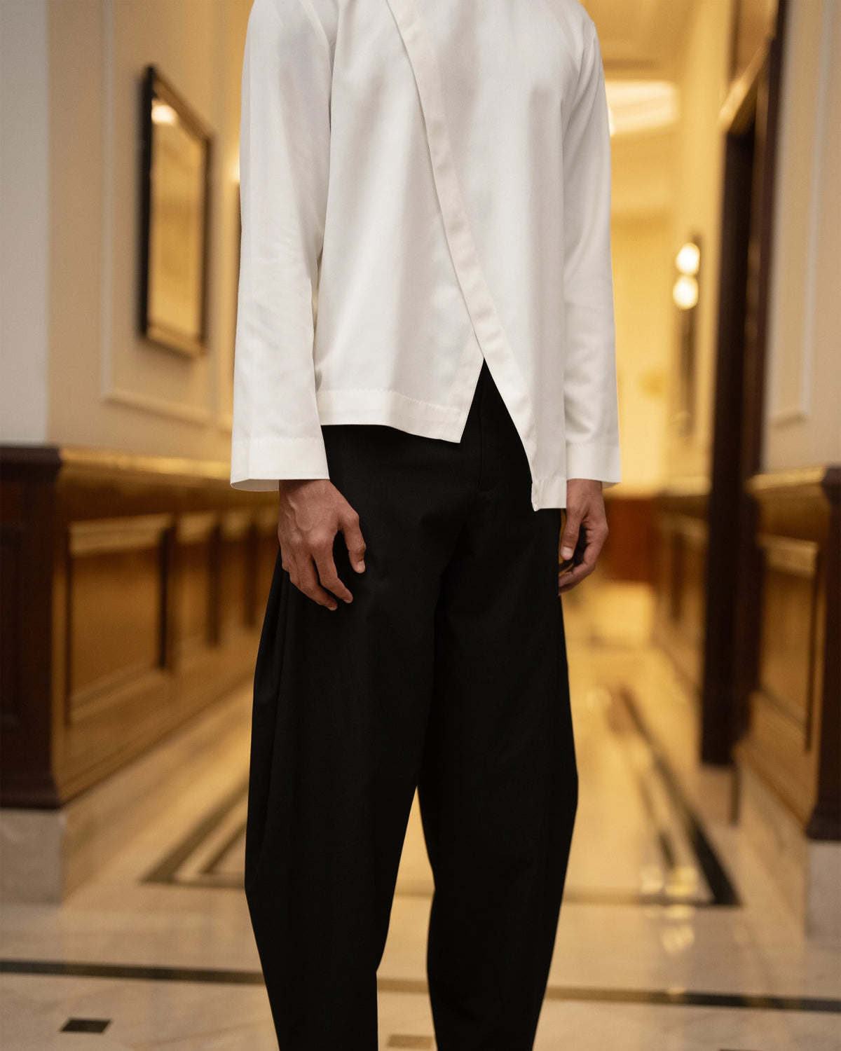 Ivory Overlap Shirt Kurta Set