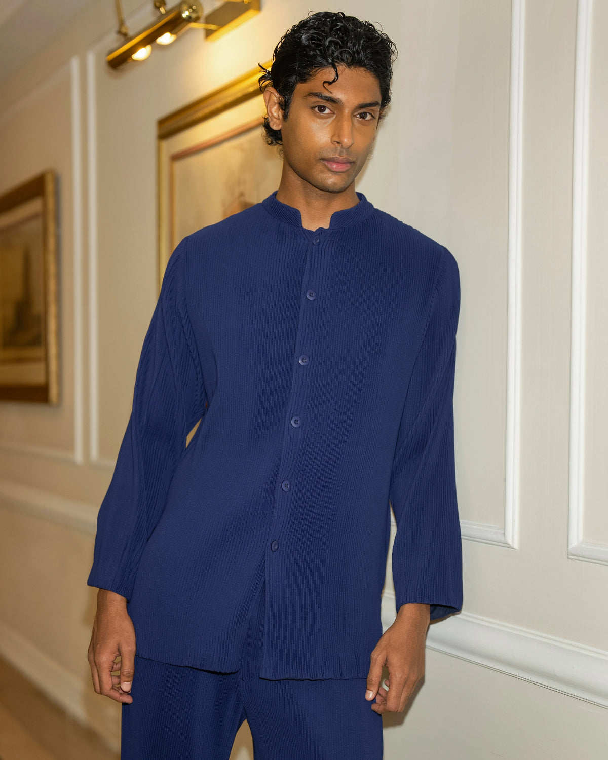 Royal Blue Bandhgala Shirt Set