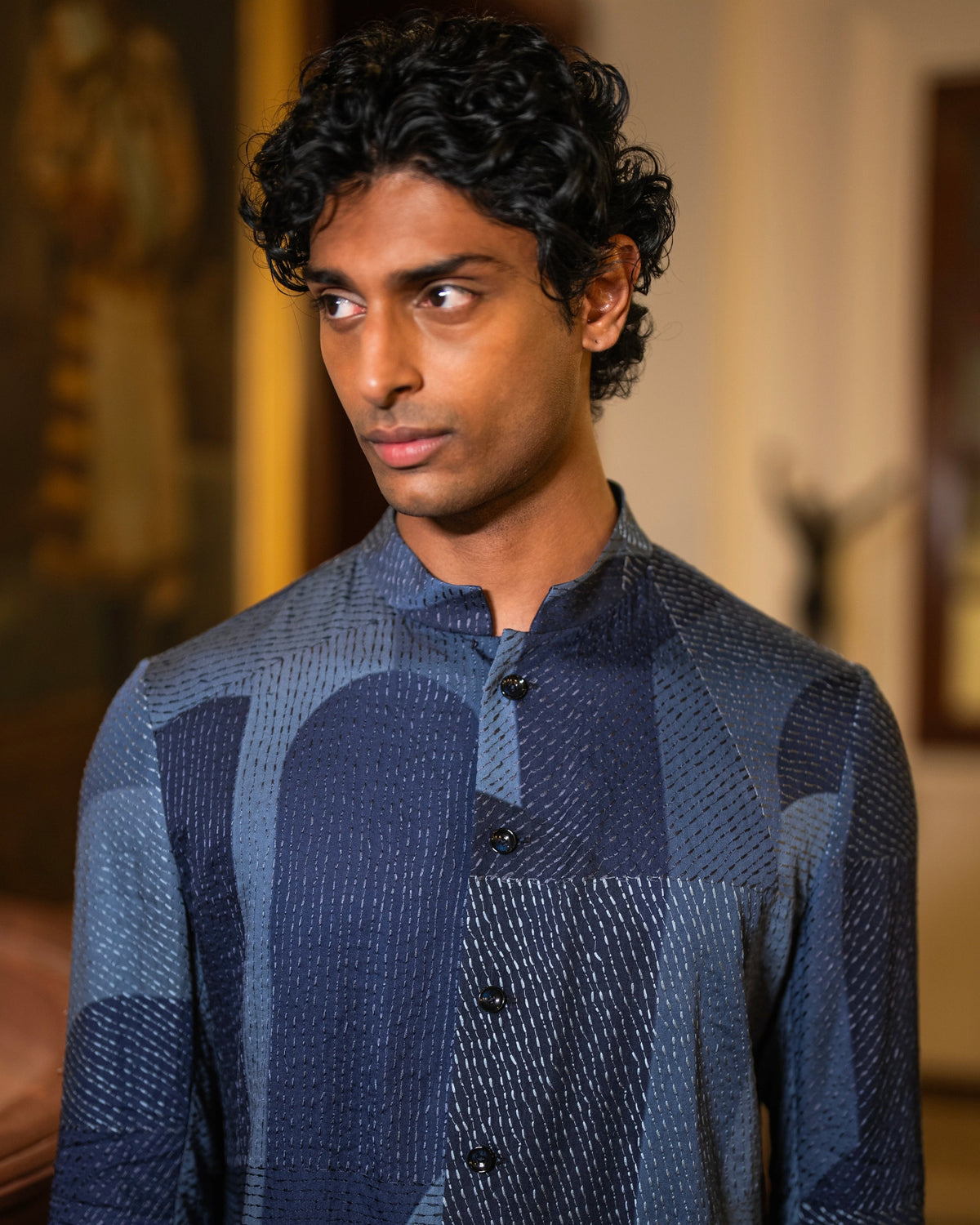 Blue Bandhgala Shirt & Pants