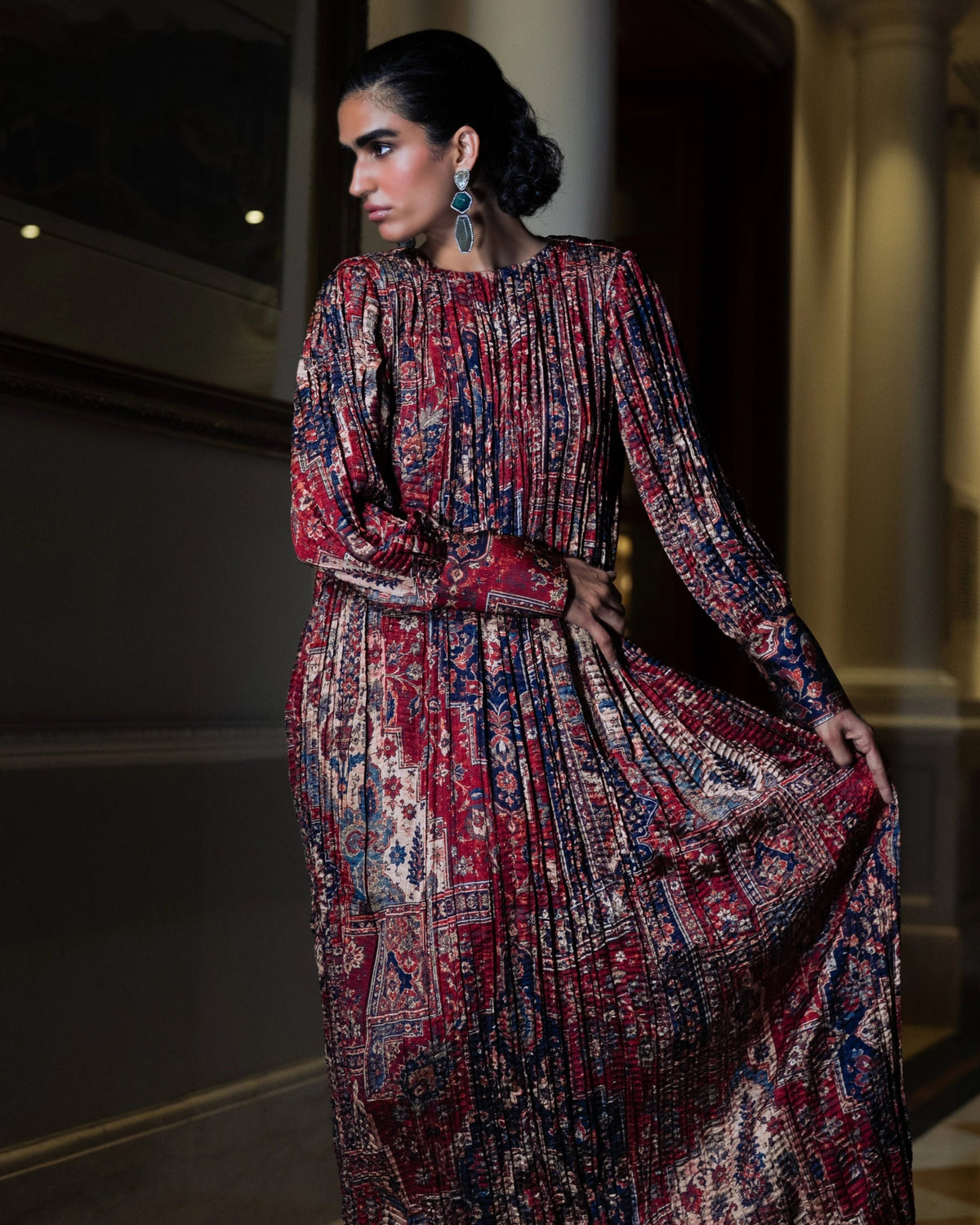Rust Kilim Print Maxi Dress
