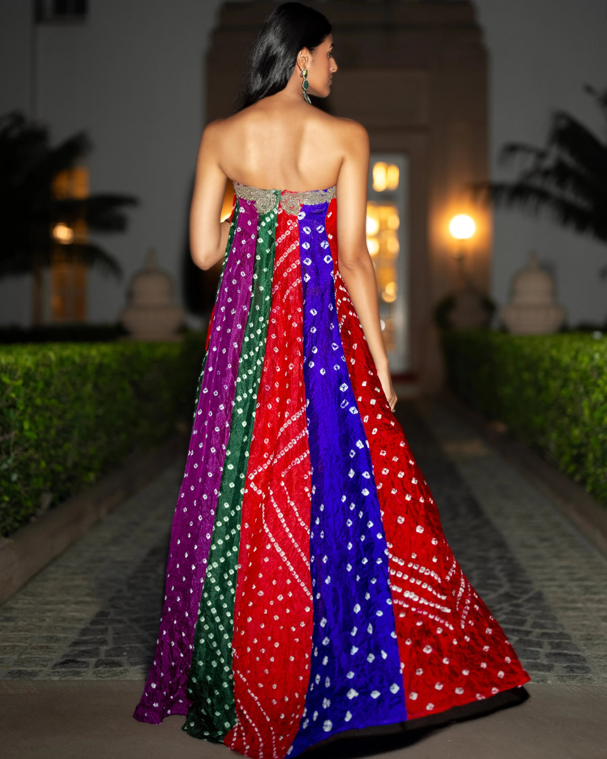 Multicolour Bandhani Flared Dress