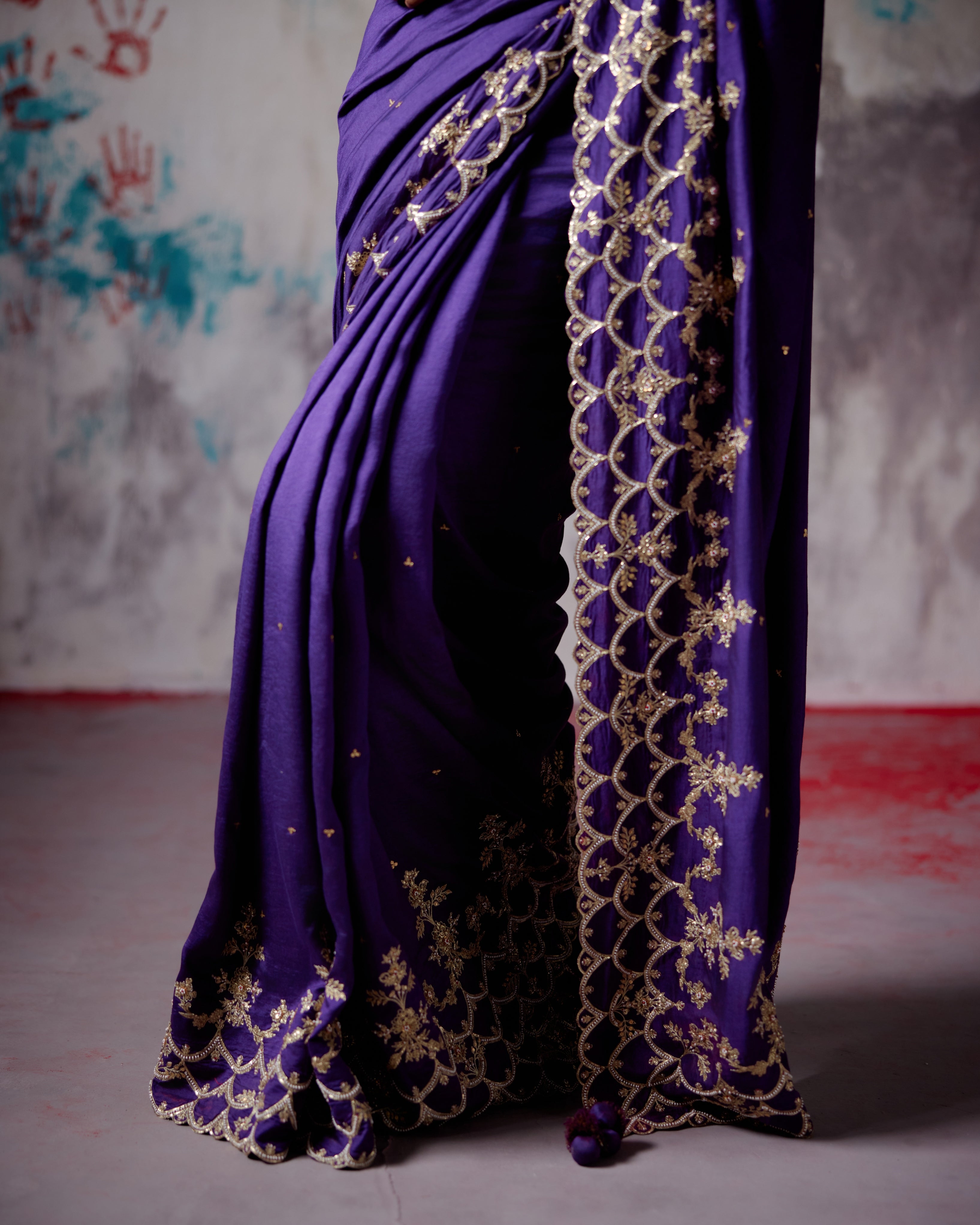 Purple Silk Sari With Blouse