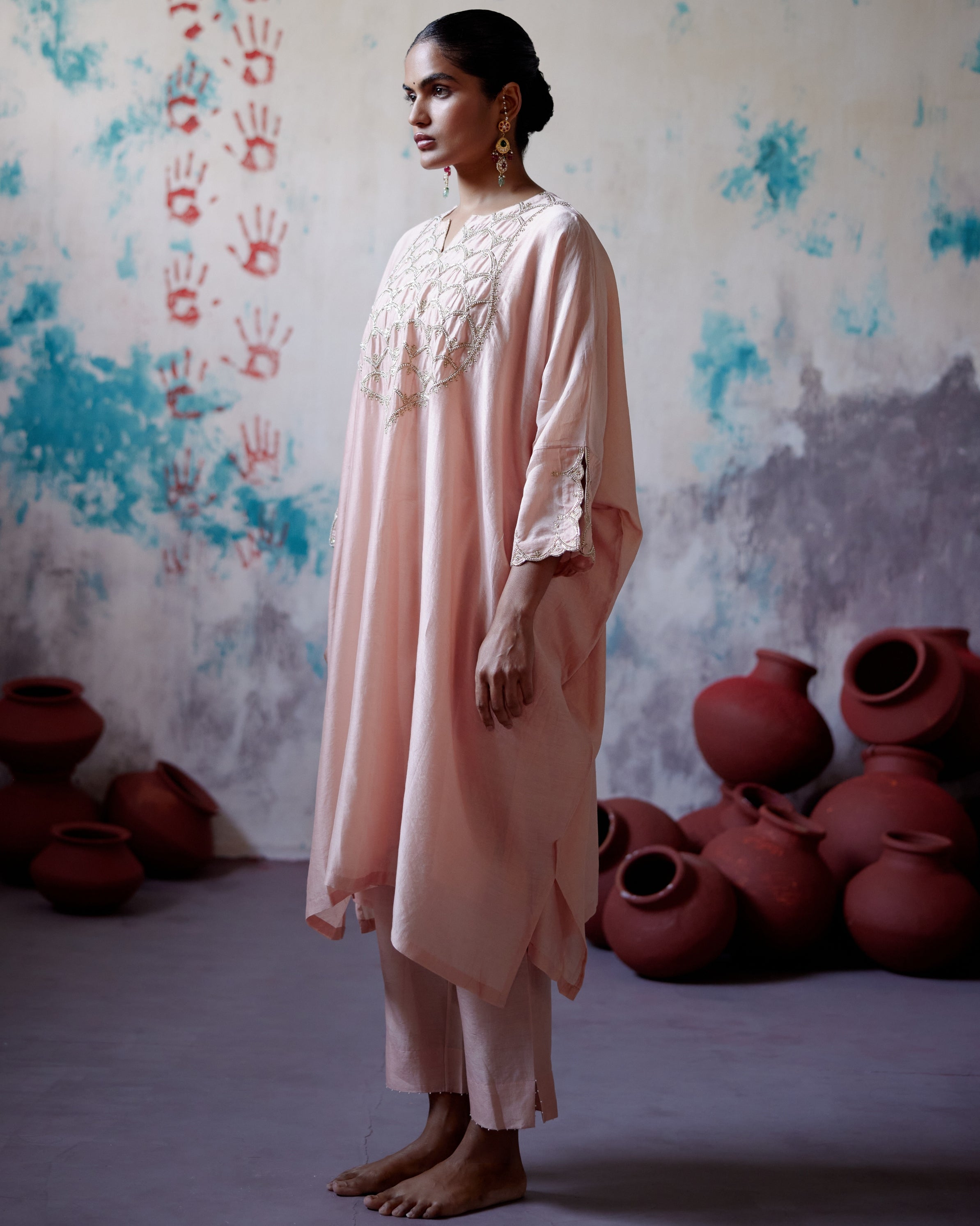 Soft Peach Kaftan Set