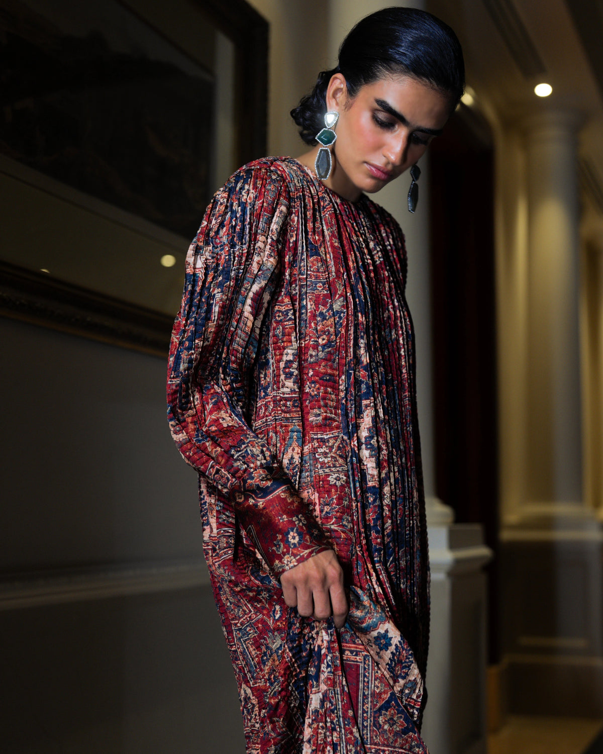 Rust Kilim Print Maxi Dress