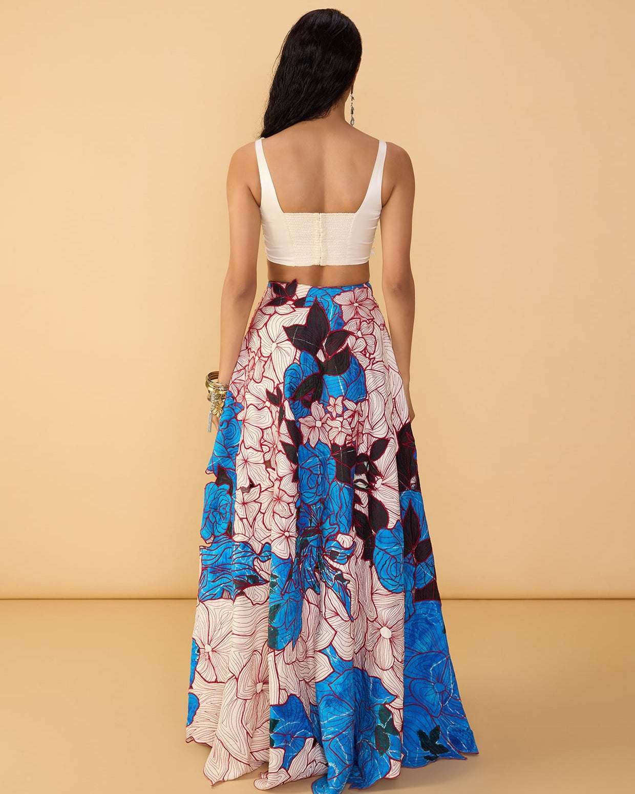 Malaika Bustier & Sachi Lehenga Skirt With Scallop Dupatta