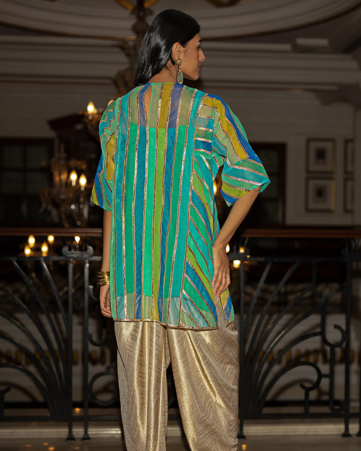 Multicolour Ribbon Embroidered Tulip Set