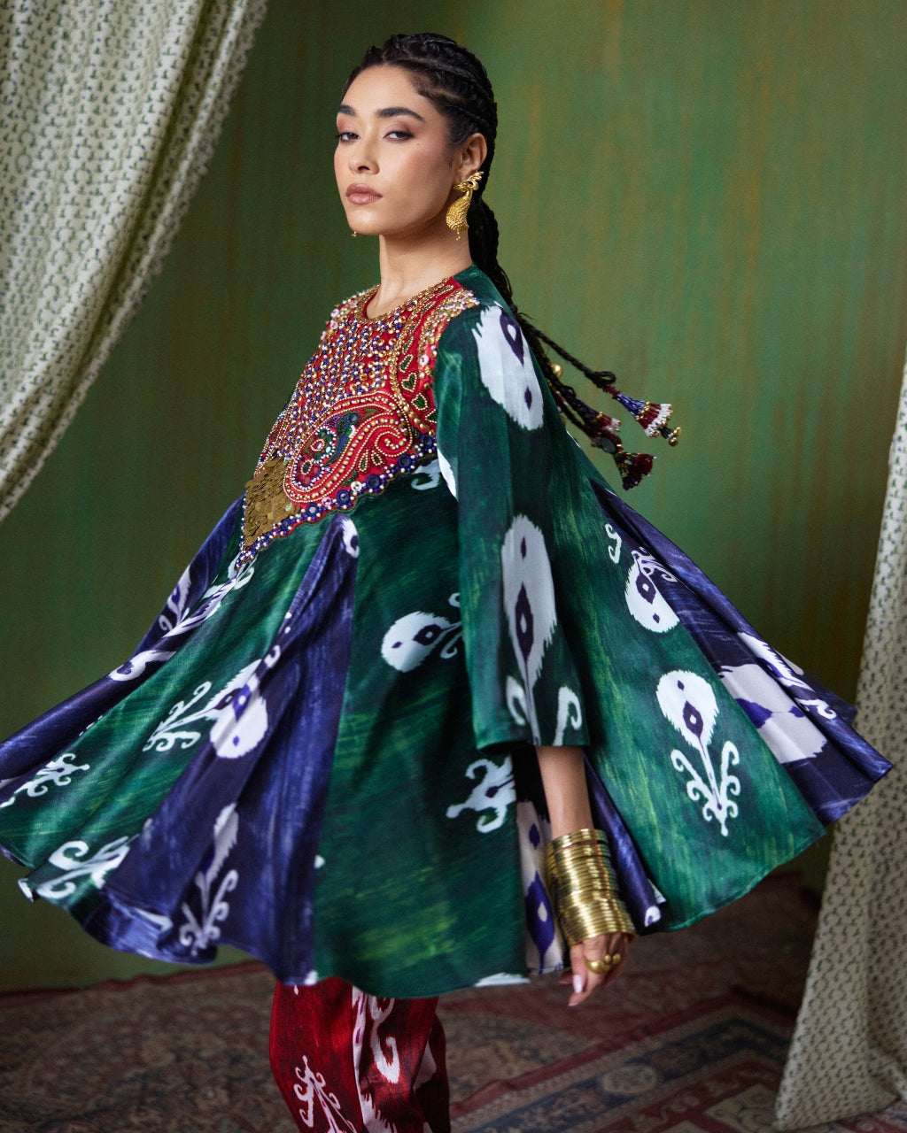 Firdaus Red Printed Kurta Set