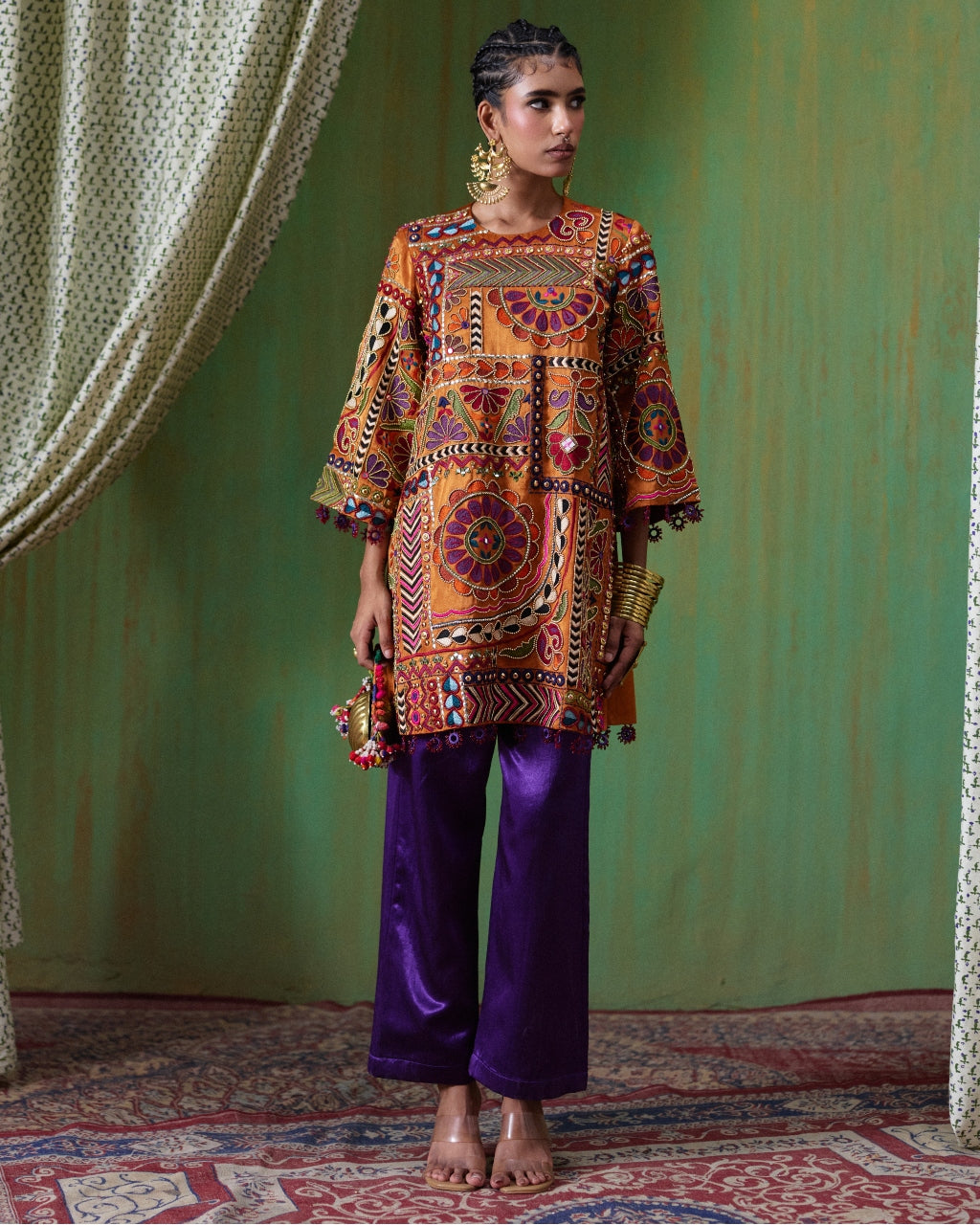Mumtaz Orange Printed Kurta Set