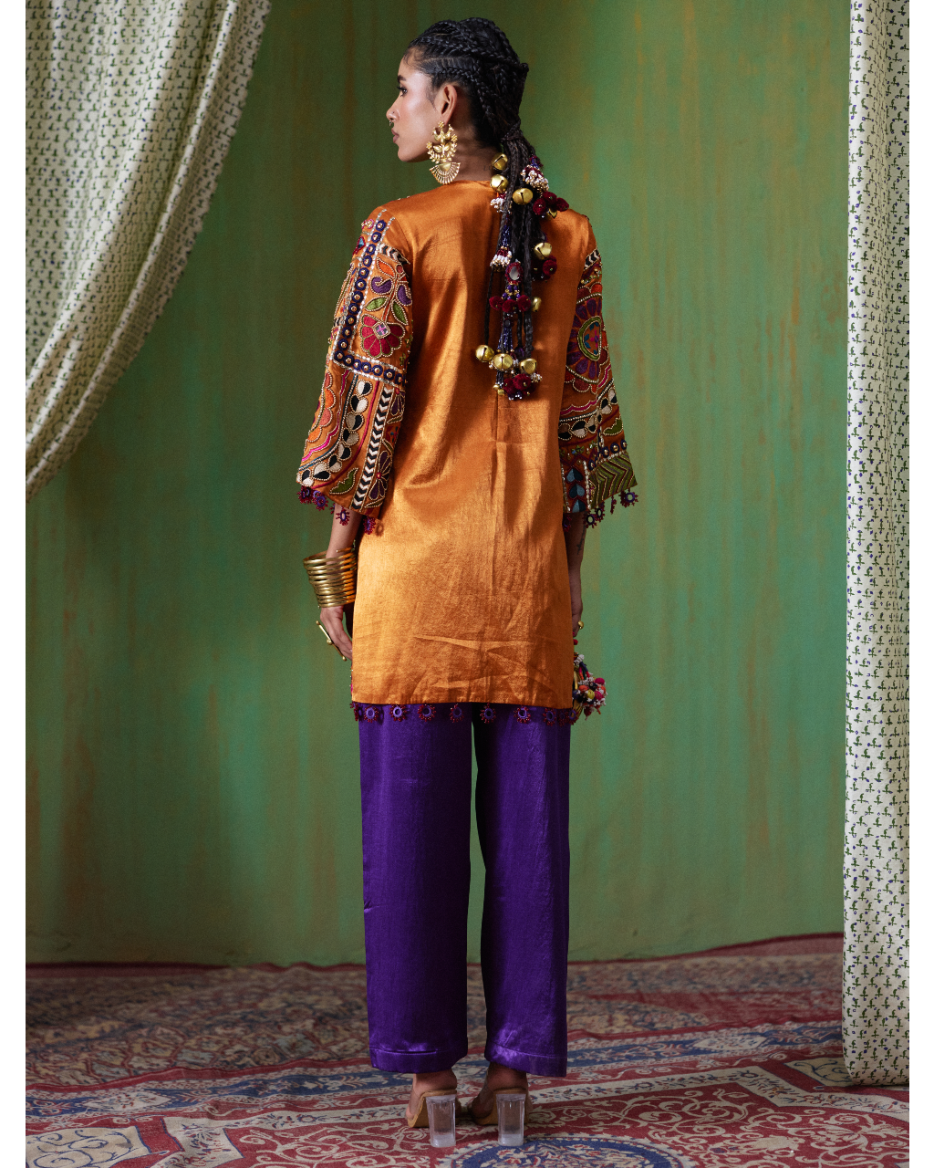 Mumtaz Orange Printed Kurta Set