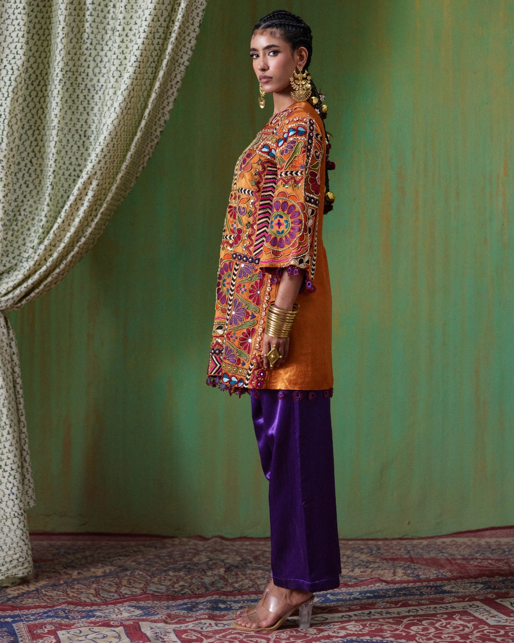 Mumtaz Orange Printed Kurta Set