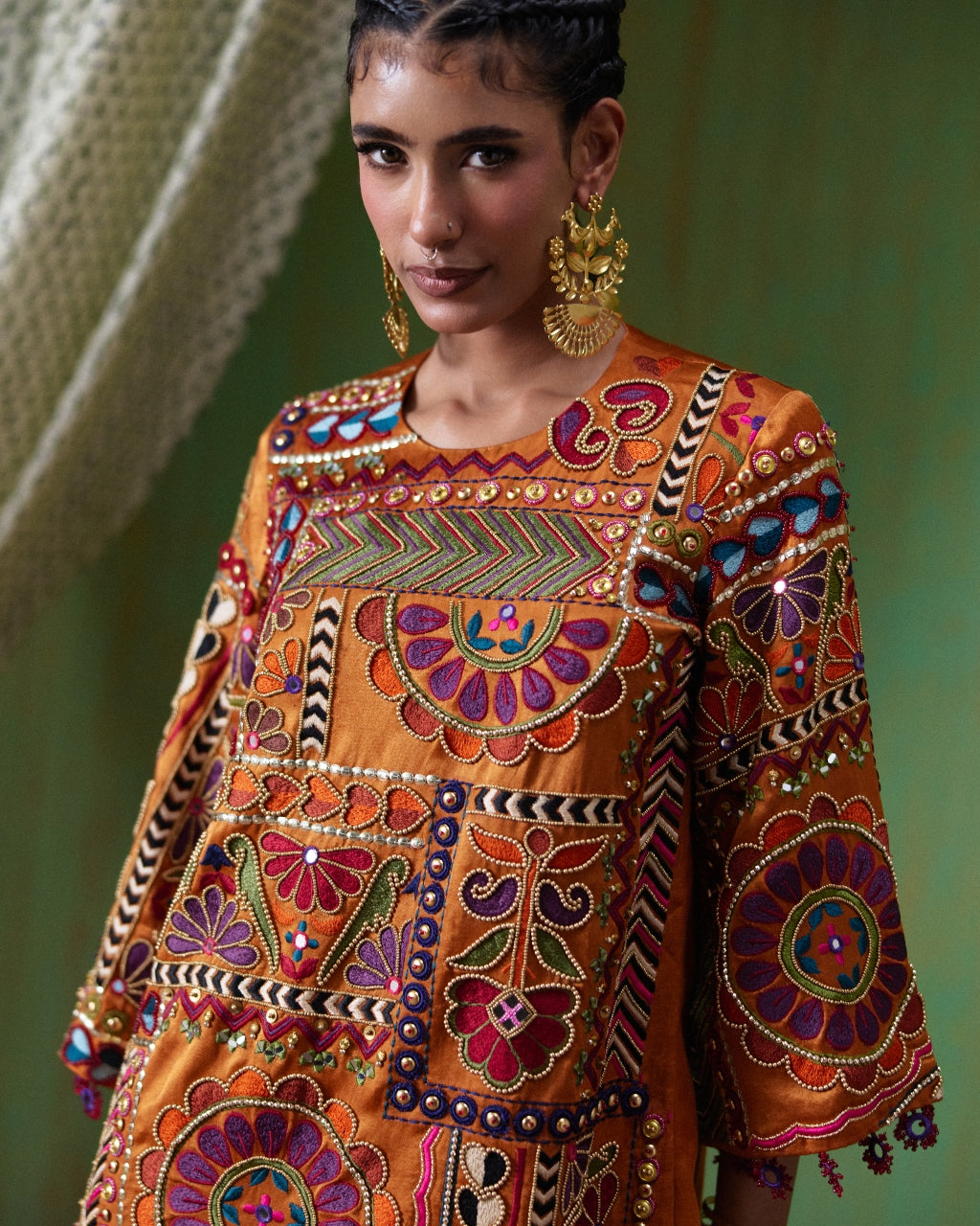 Mumtaz Orange Printed Kurta Set