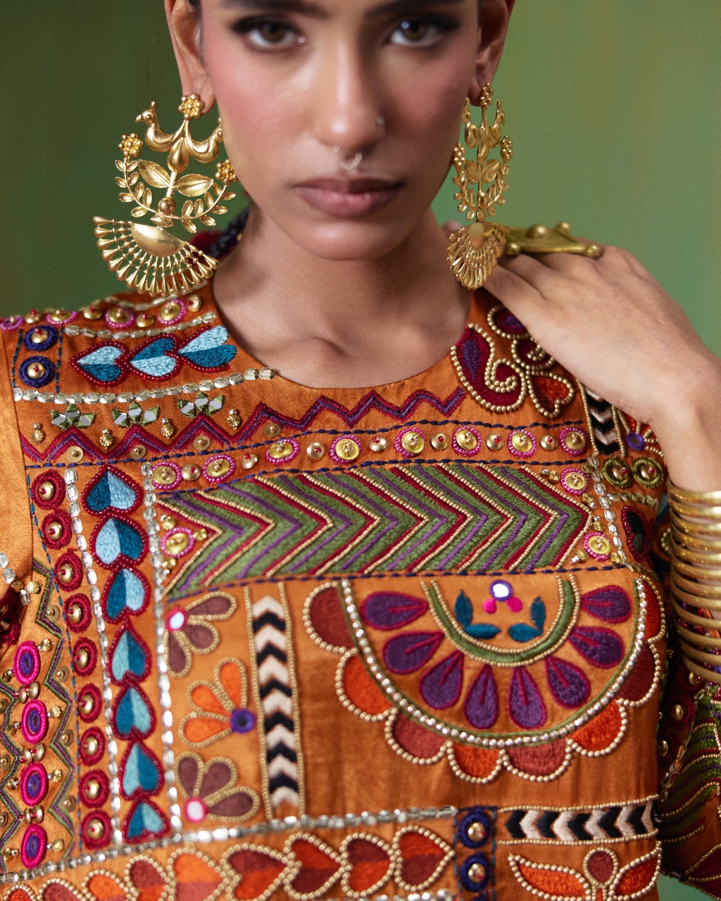 Mumtaz Orange Printed Kurta Set