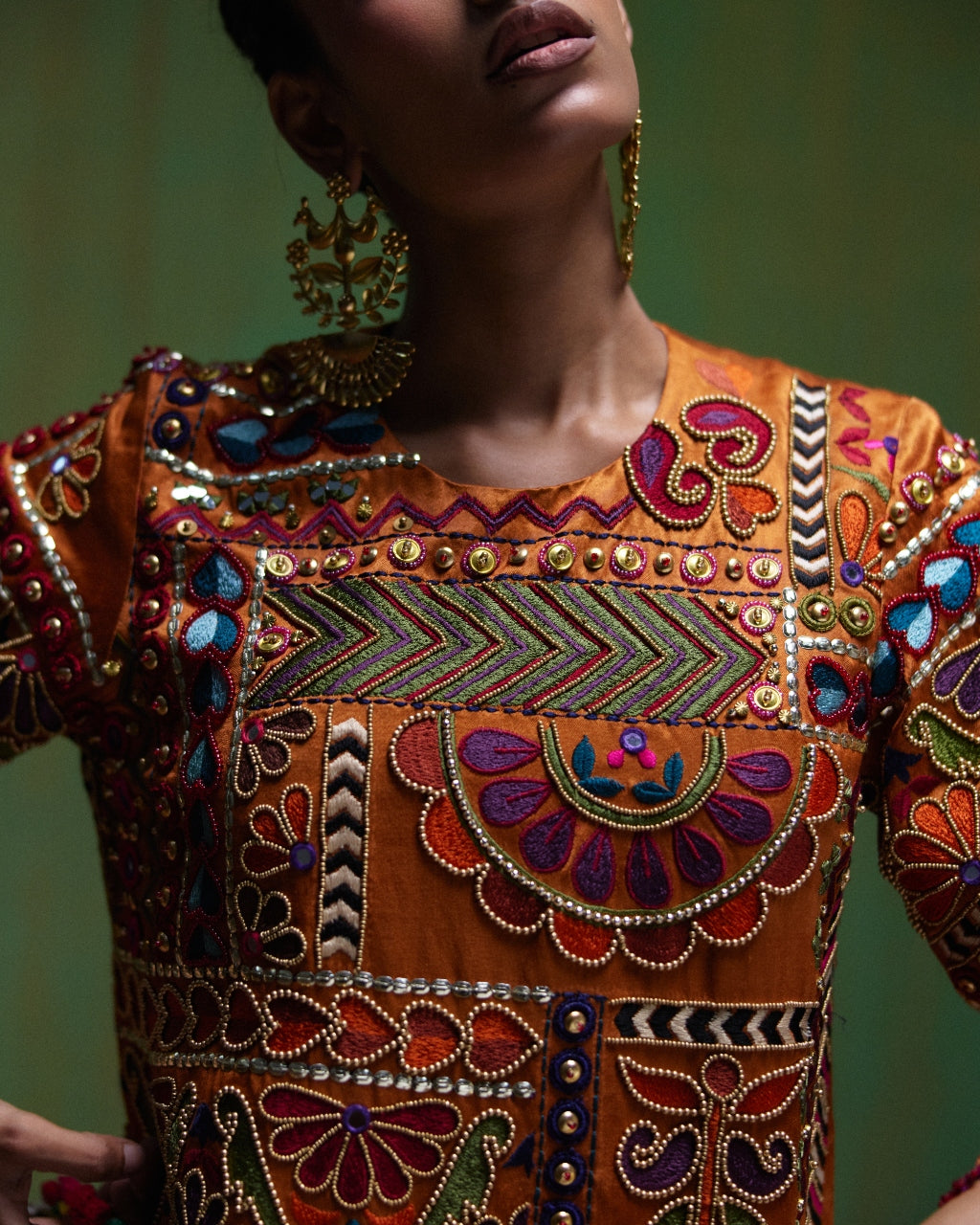 Mumtaz Orange Printed Kurta Set