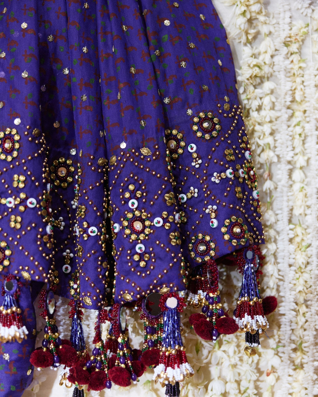 Yasmin Purple Embroidered Sari Set