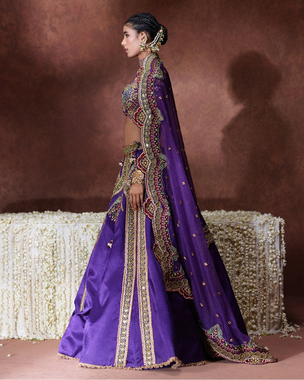 Padmini Purple Embroidered Lehenga Set