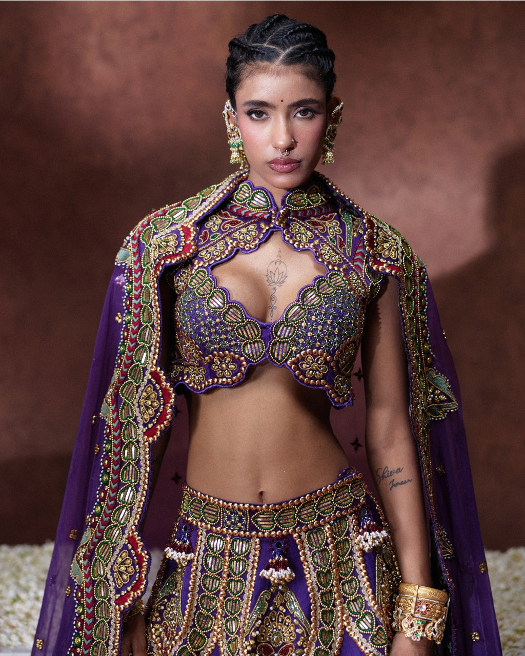 Padmini Purple Embroidered Lehenga Set