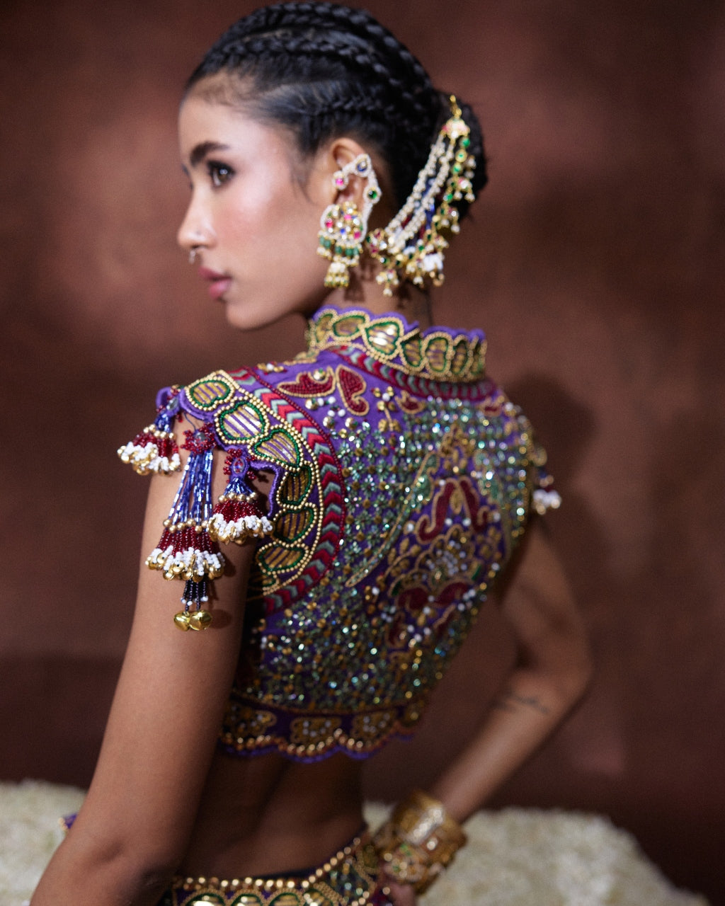 Padmini Purple Embroidered Lehenga Set