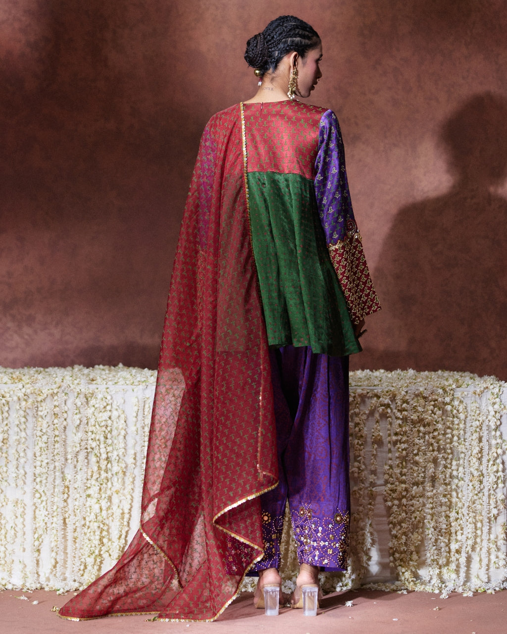 Shama Purple Embroidered Kurta Set