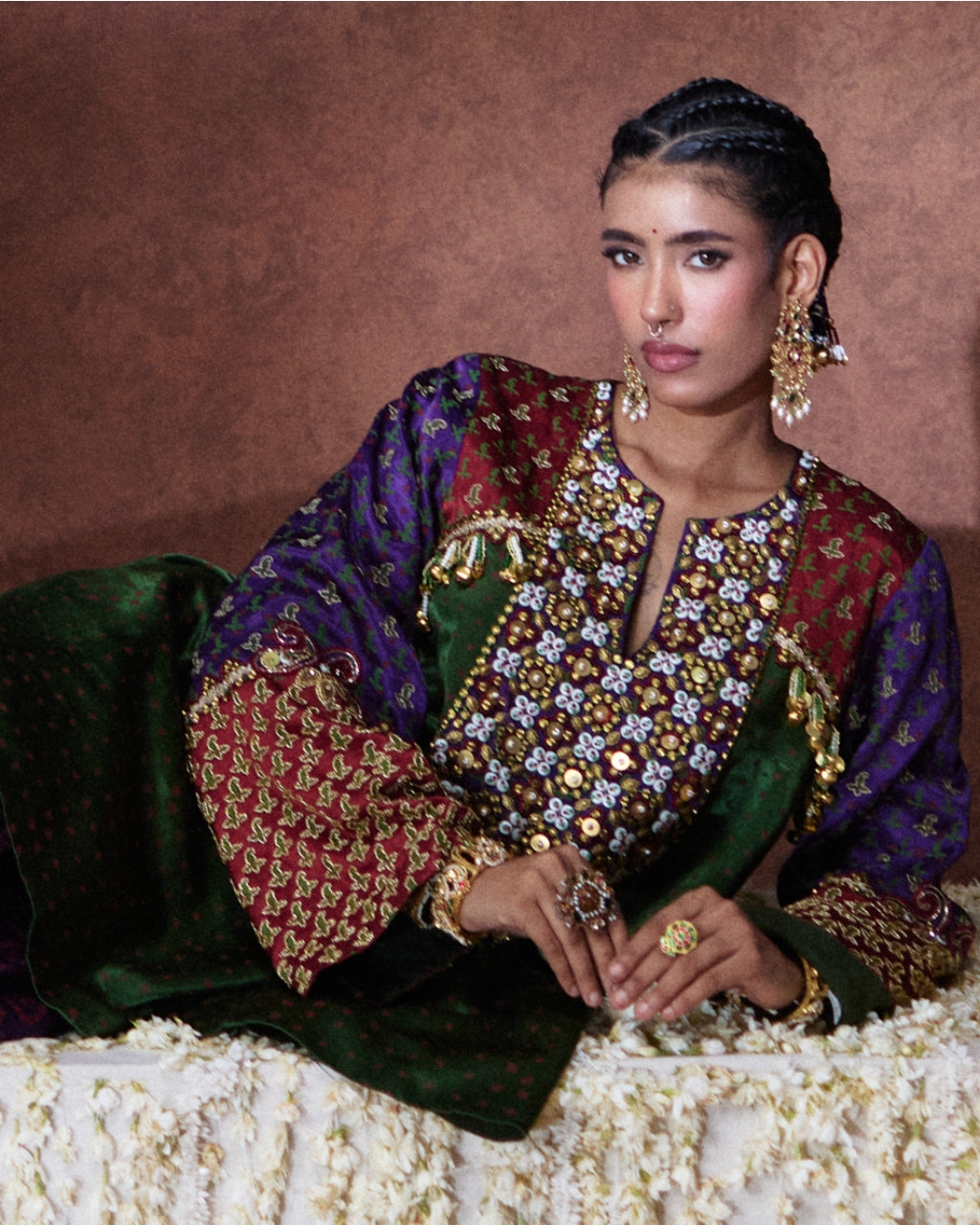 Shama Purple Embroidered Kurta Set