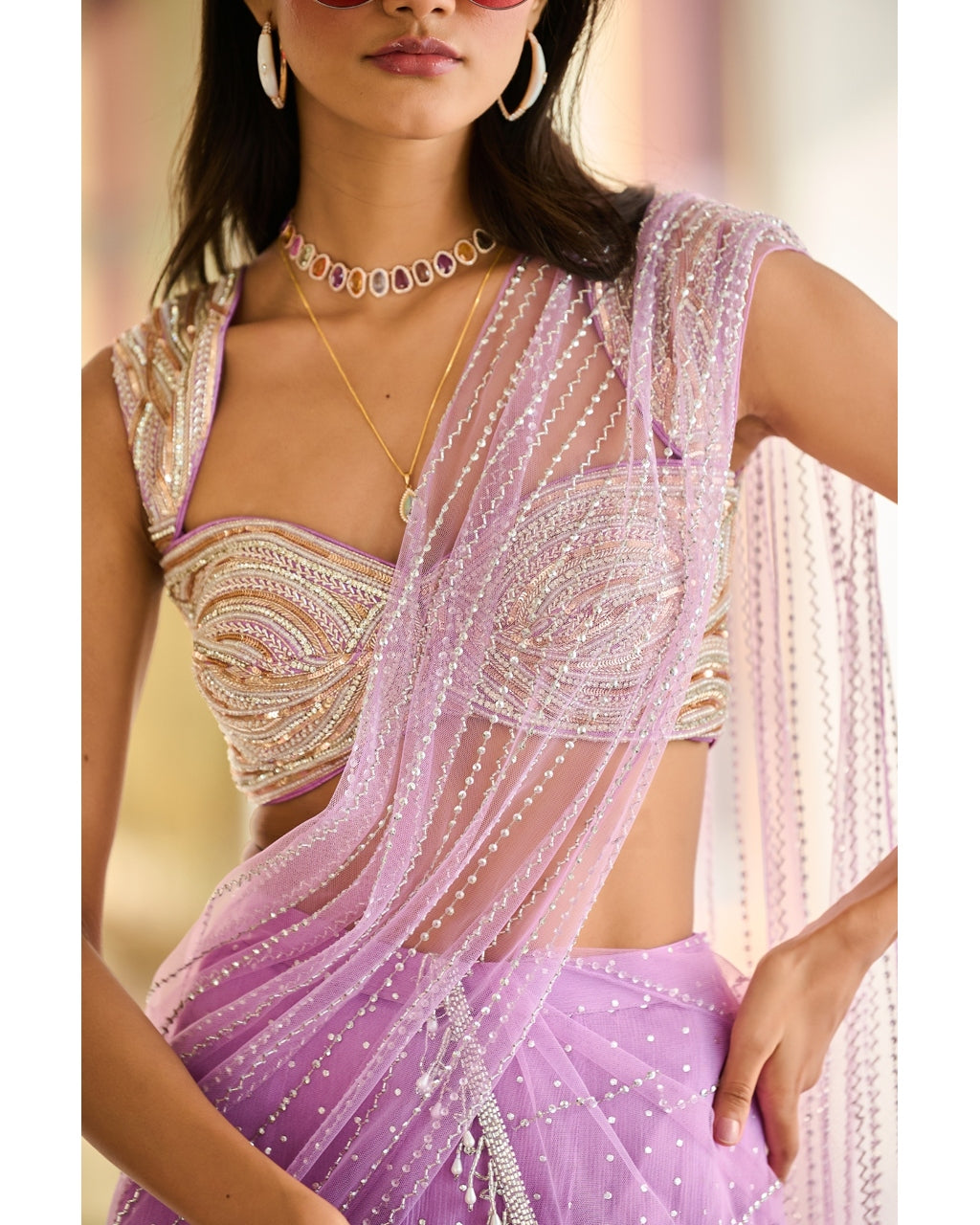 Violet Lehenga Set