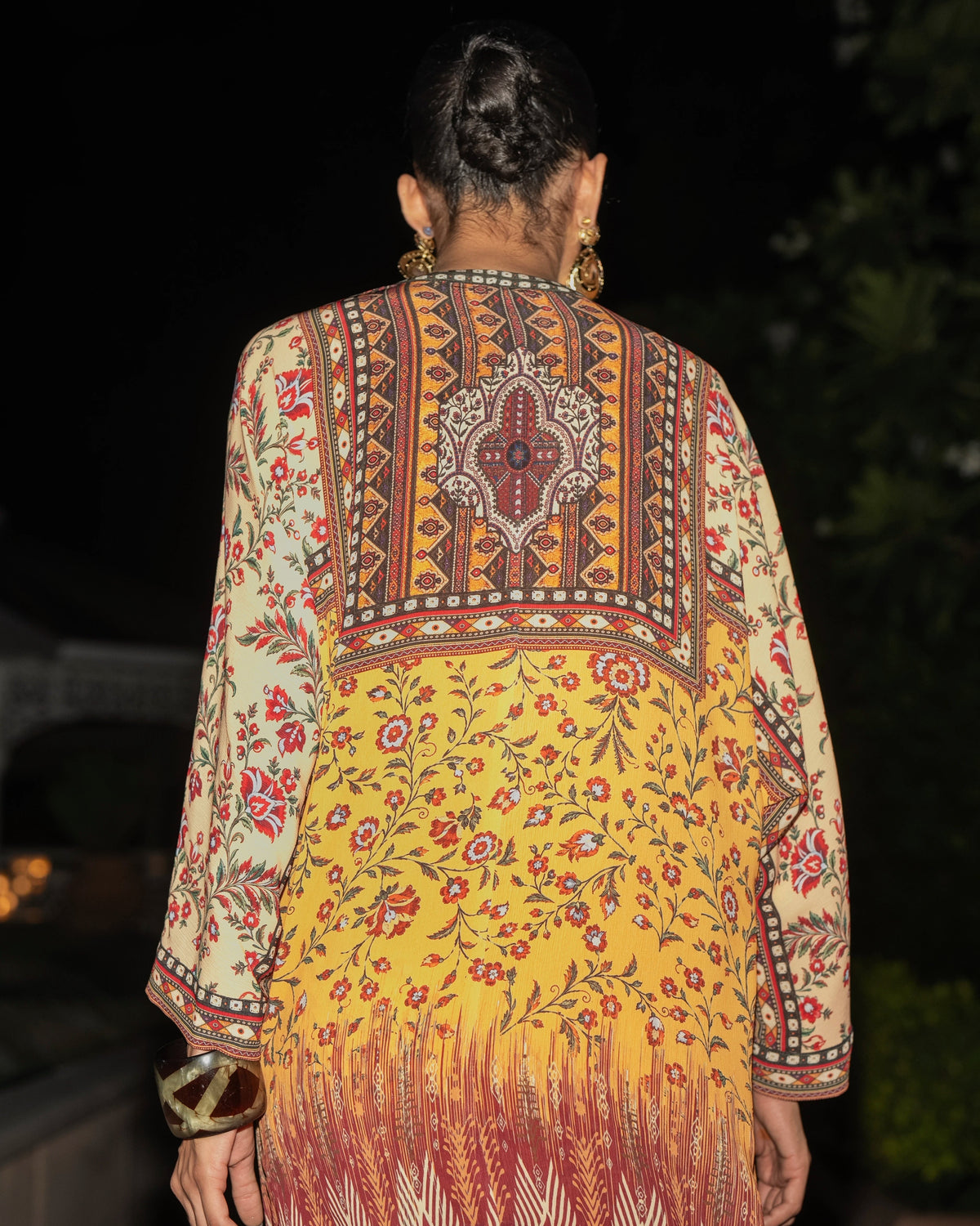 Multicolour Tribal Drape Skirt Set