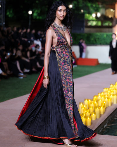 Black The Slit Jacket Set