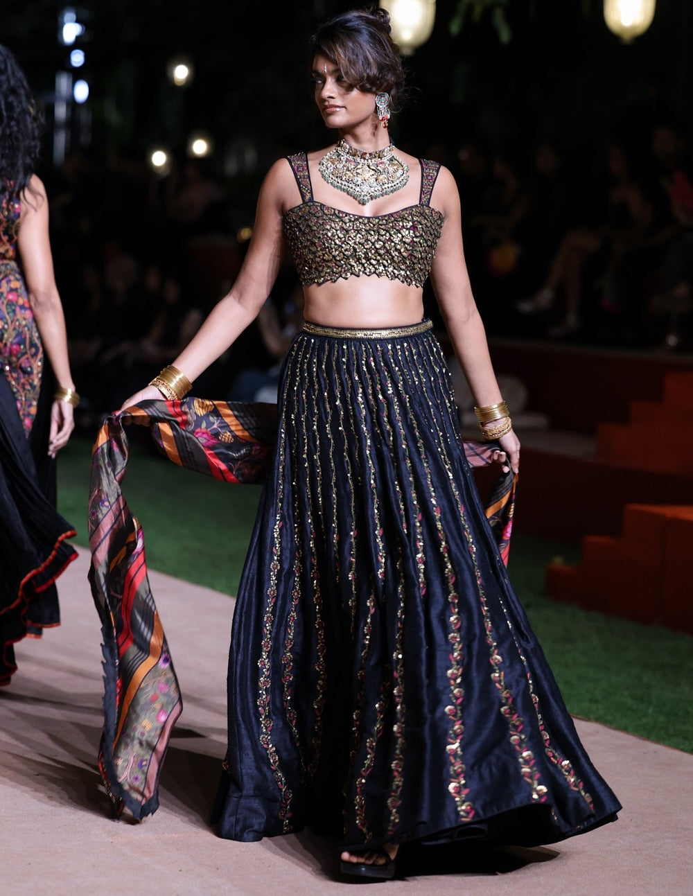 Black Amer Lehenga Set