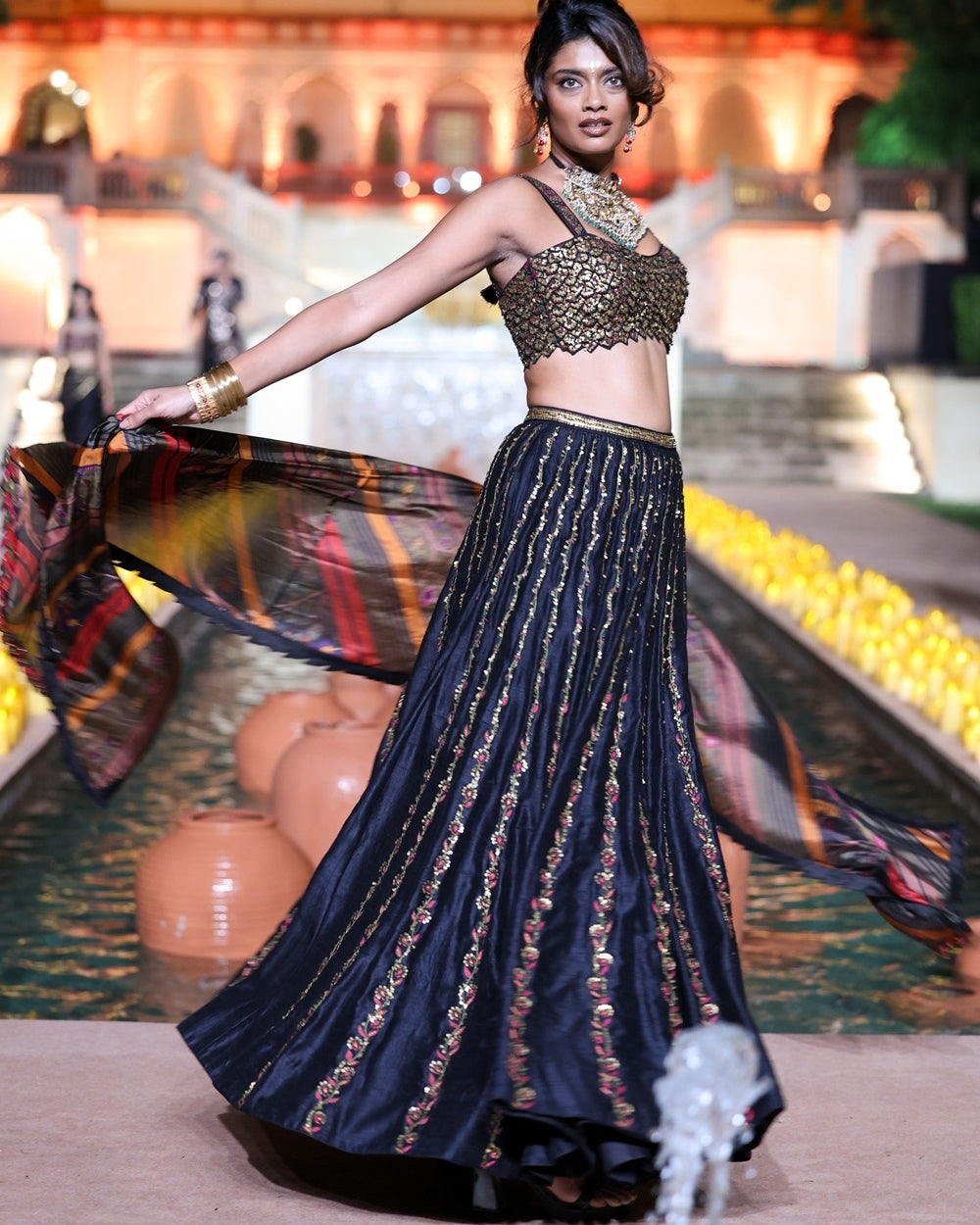 Black Amer Lehenga Set