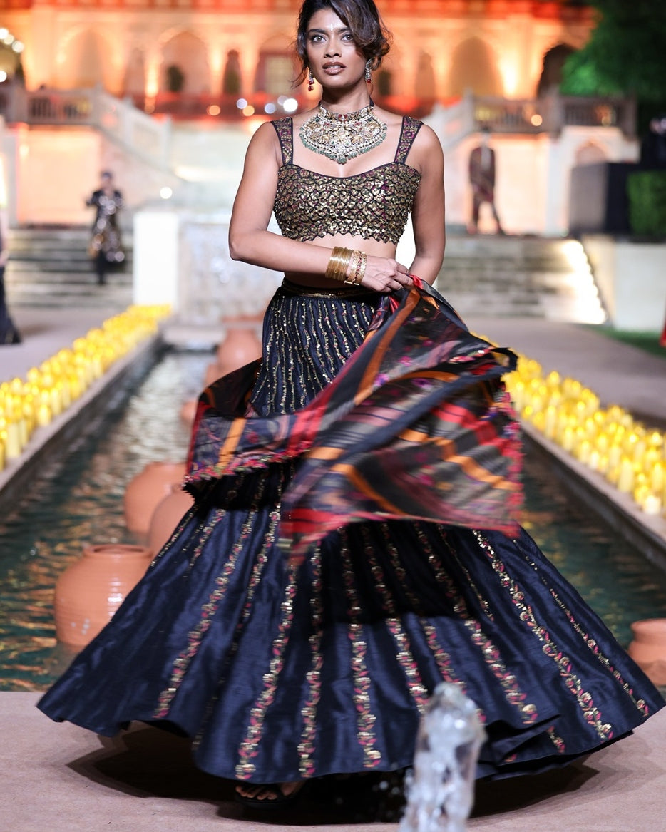 Black Amer Lehenga Set