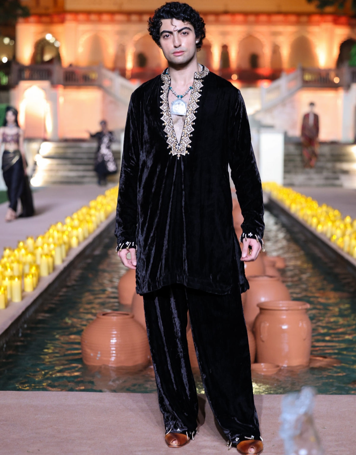 Amer Black Classic Kurta Set