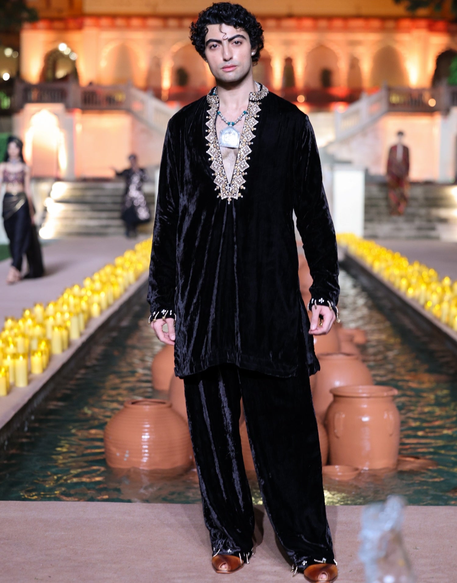 Amer Black Classic Kurta Set