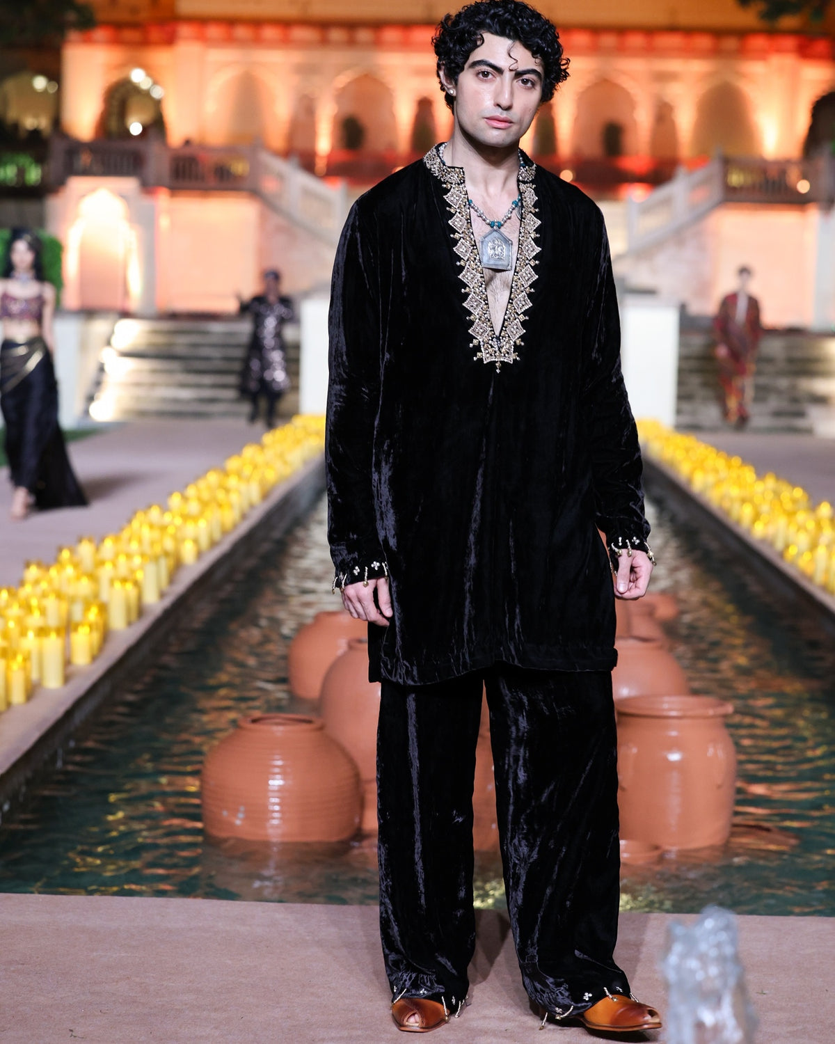 Amer Black Classic Kurta Set