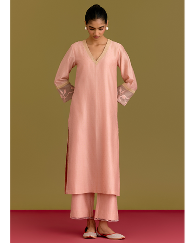 Pink Handpaint Kurta Set