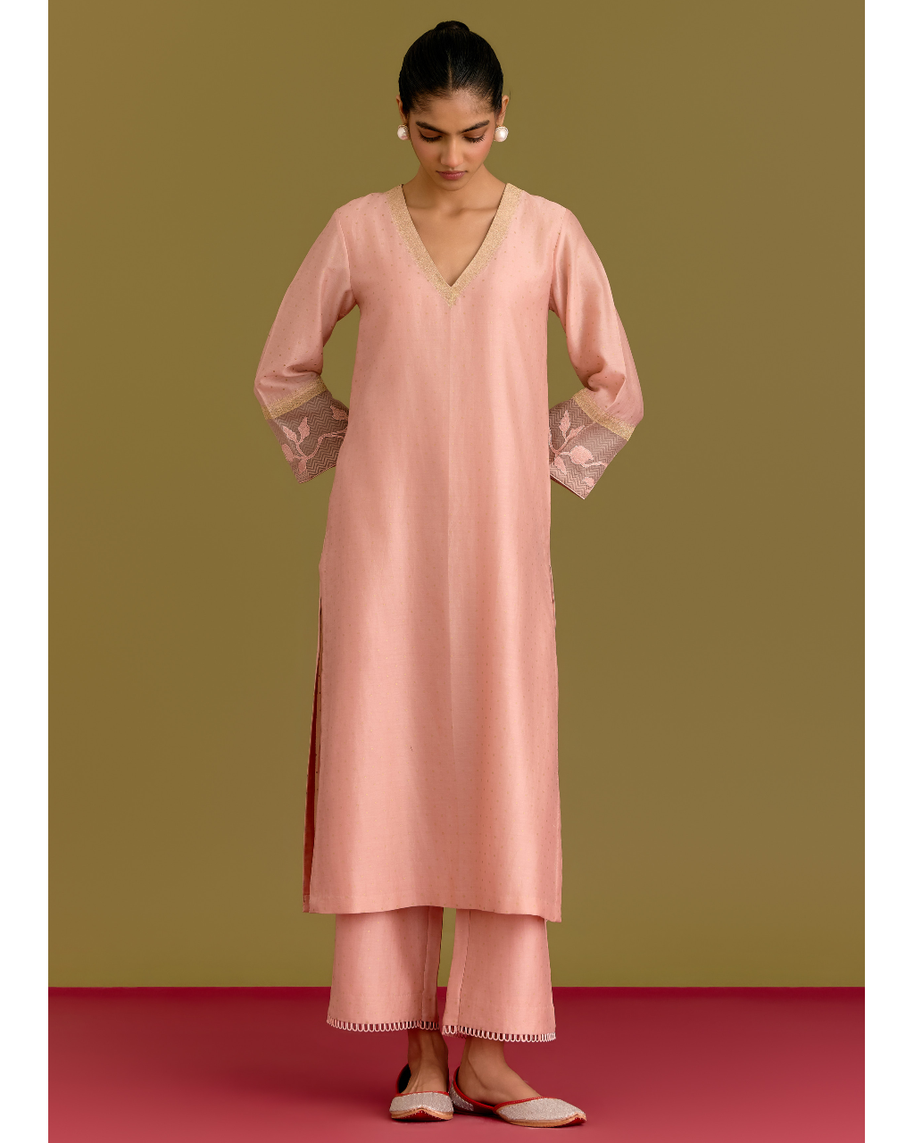 Pink Handpaint Kurta Set