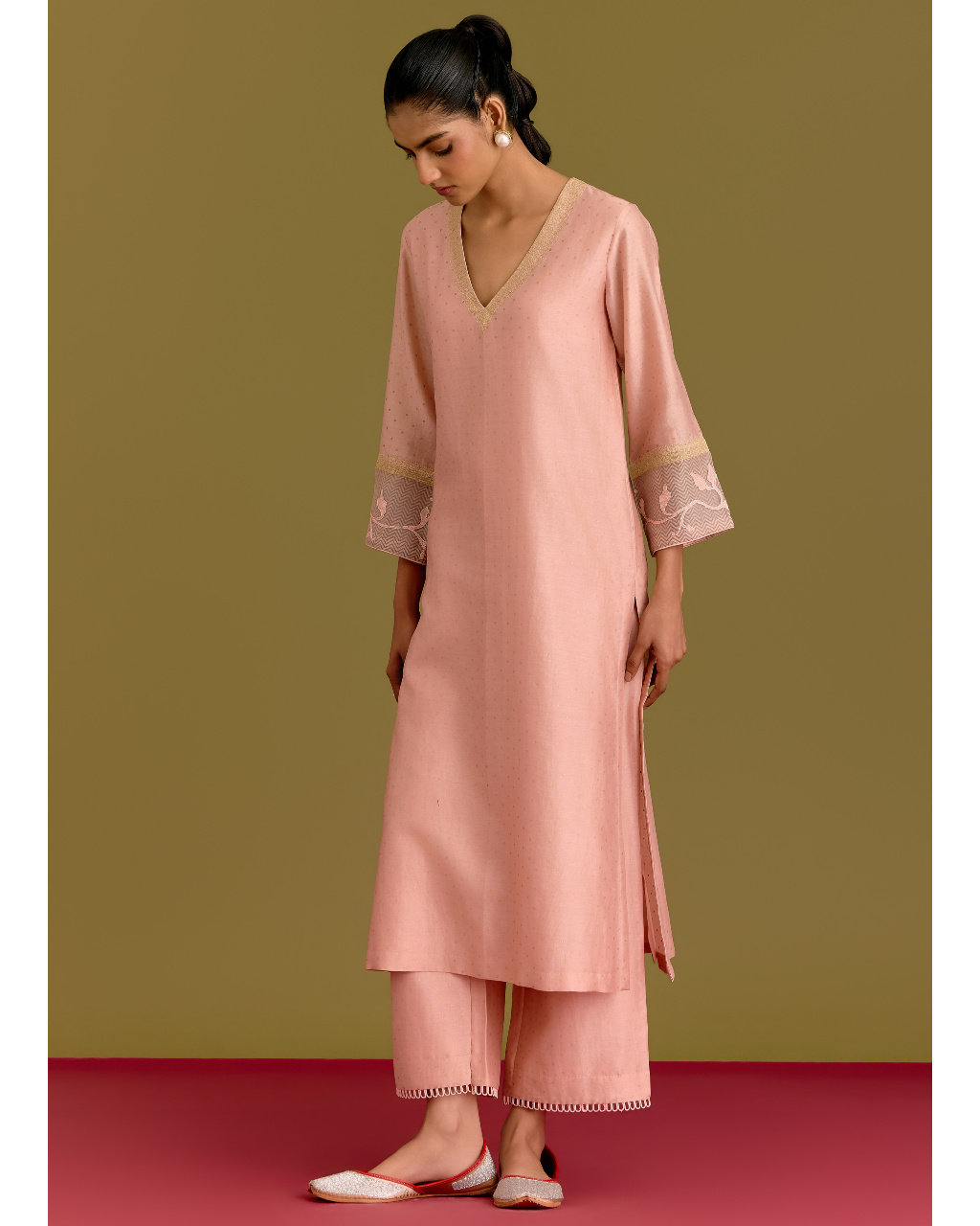Pink Handpaint Kurta Set