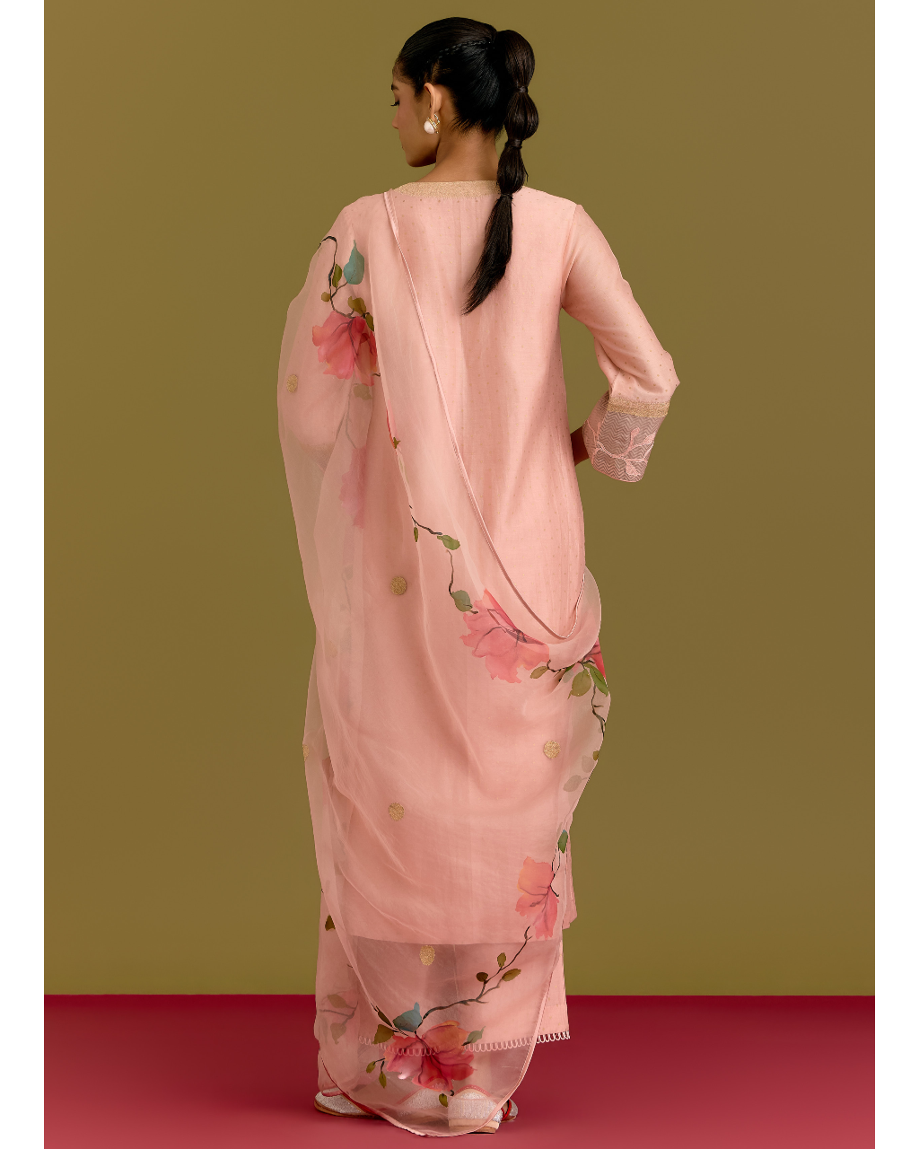 Pink Handpaint Kurta Set