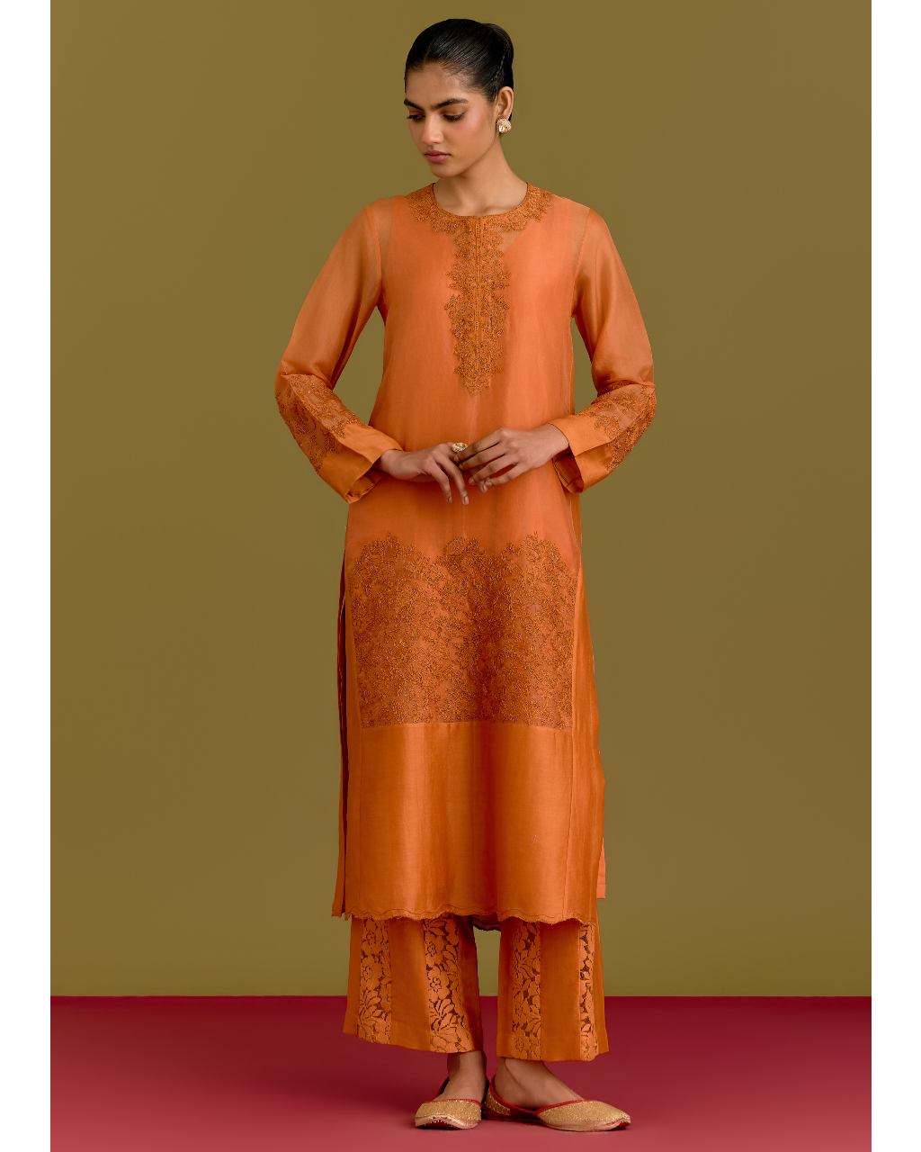 Orange Kurta Set