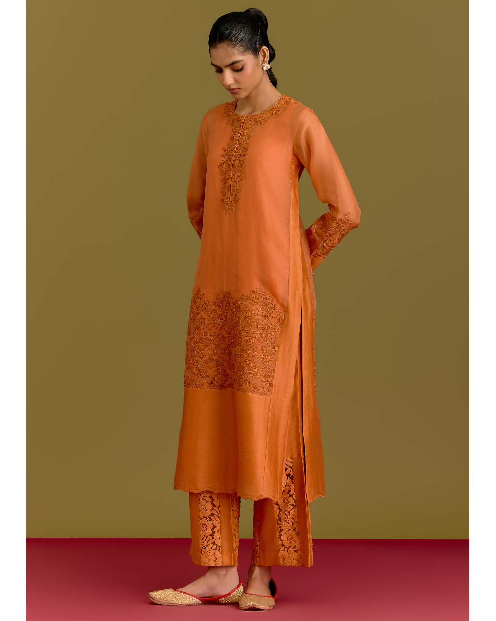 Orange Kurta Set