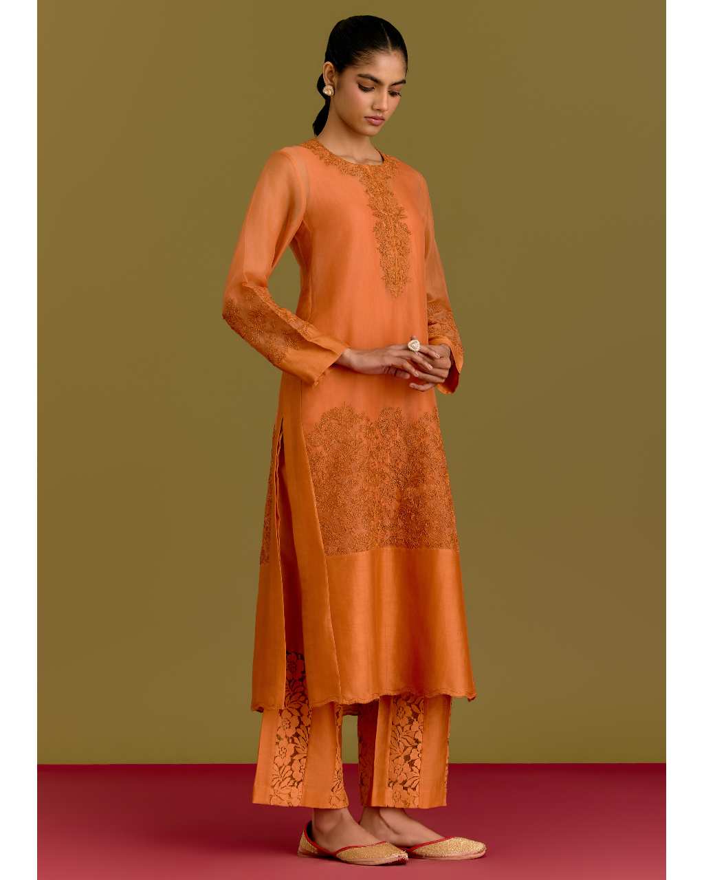 Orange Kurta Set