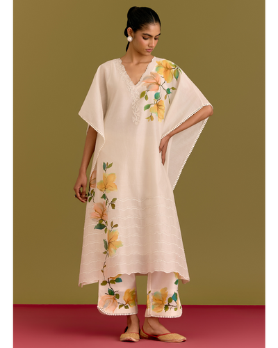 Ivory Handpaint Kaftan Set