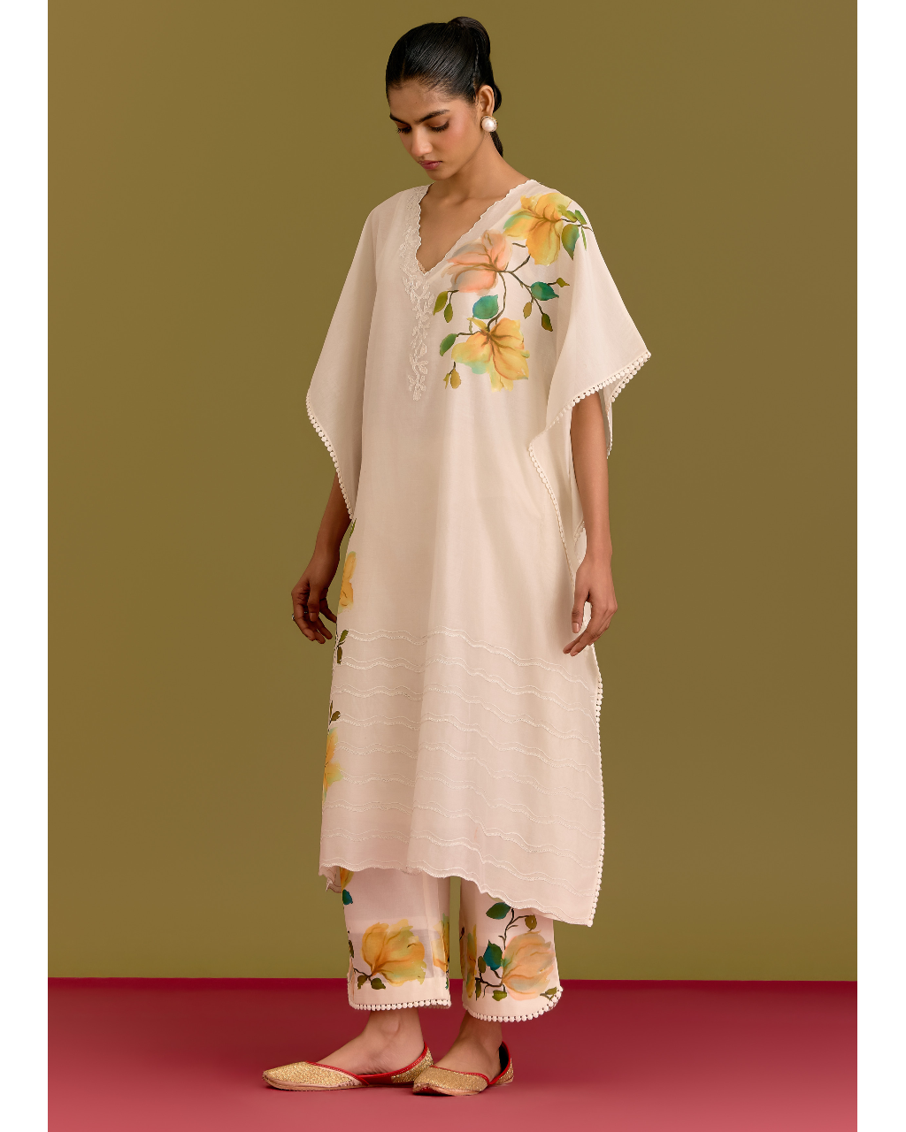 Ivory Handpaint Kaftan Set