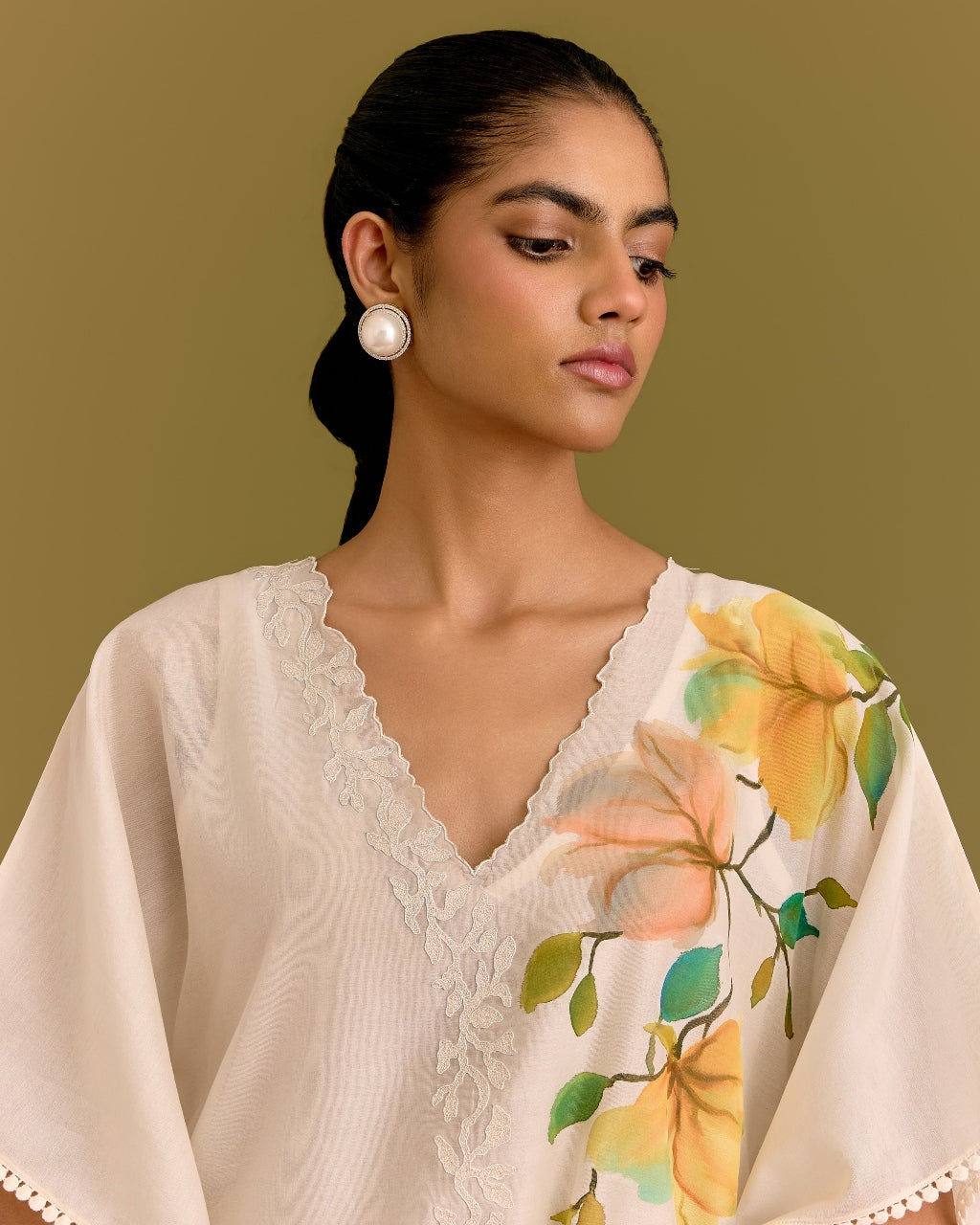 Ivory Handpaint Kaftan Set