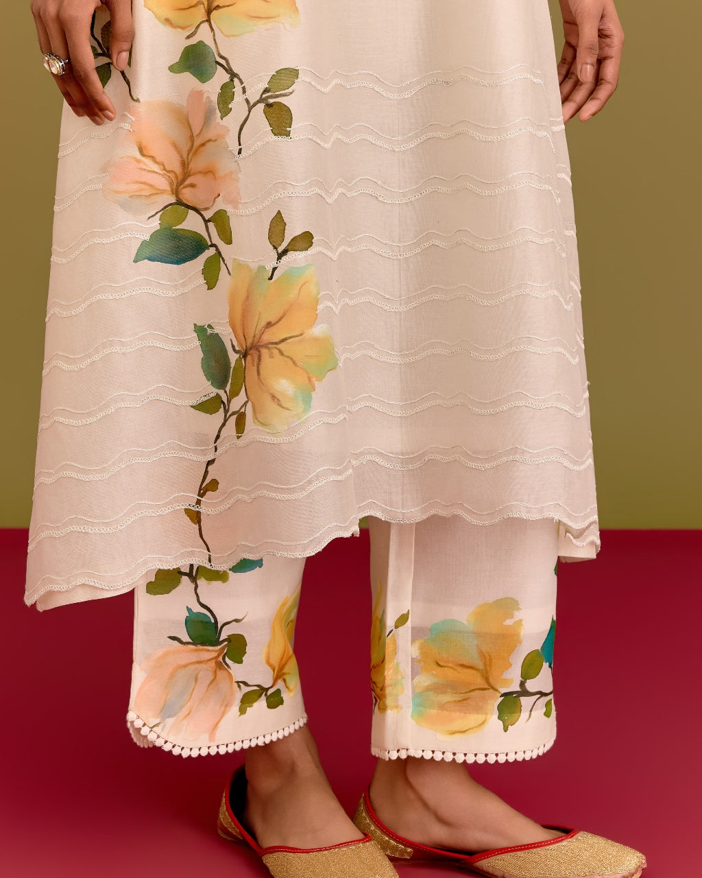 Ivory Handpaint Kaftan Set
